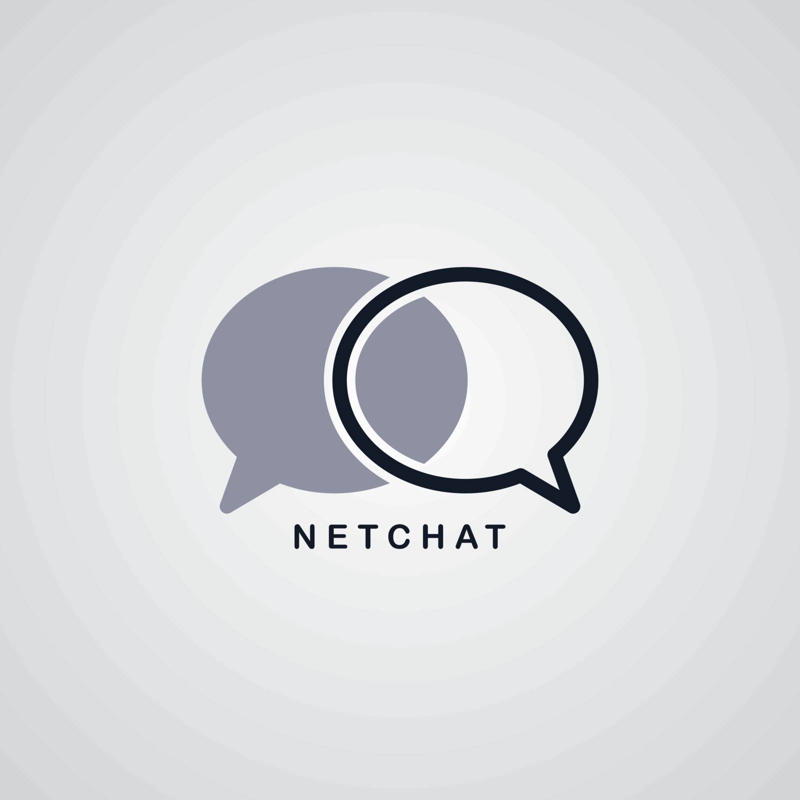 network chat logotype theme vector art illustration