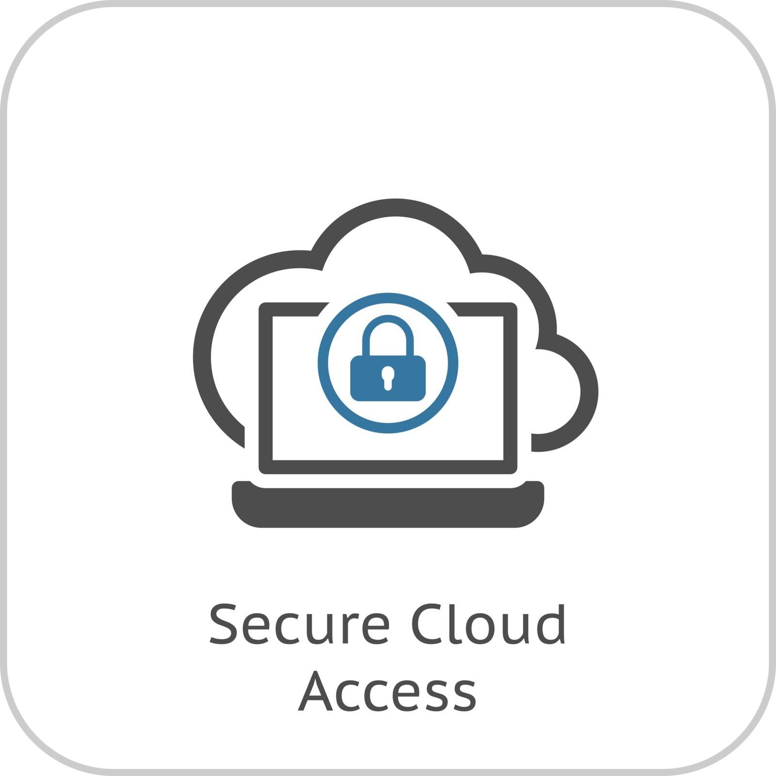 Secure Cloud Access Icon. Flat Design. by WaD