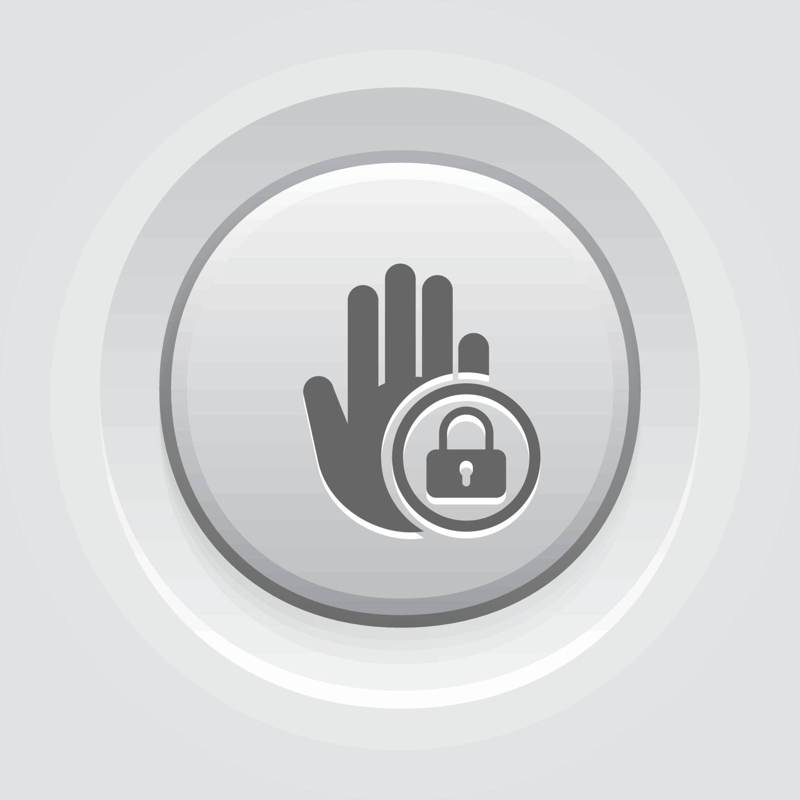 Restricted Area Icon. Flat Design Grey Button Design