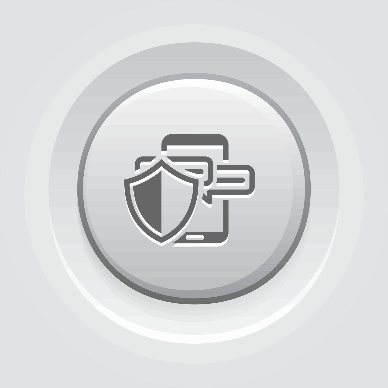 Safety Messaging Icon. Flat Design. Business Concept Grey Button Design