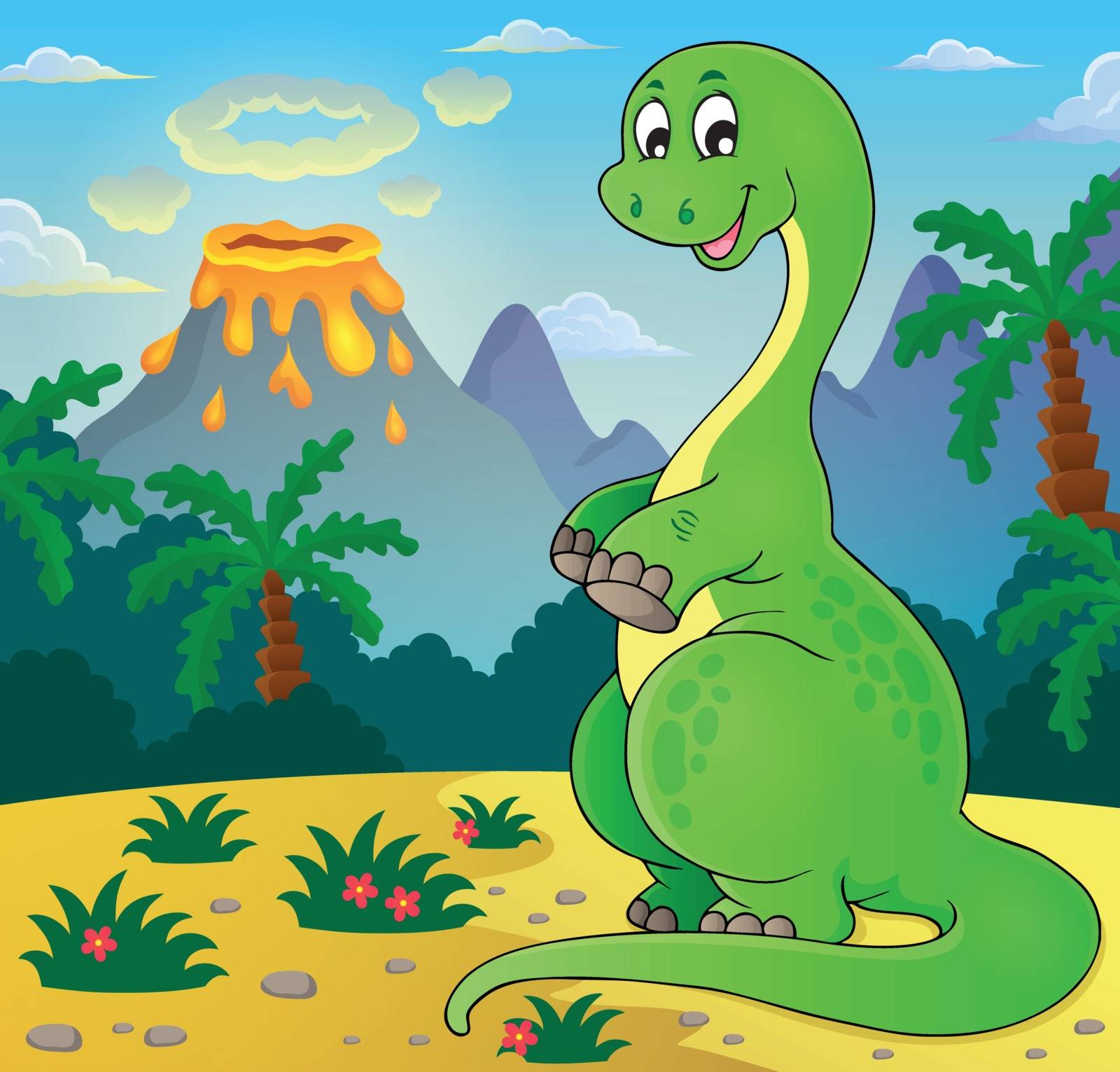 Image with dinosaur thematics 7 - eps10 vector illustration.