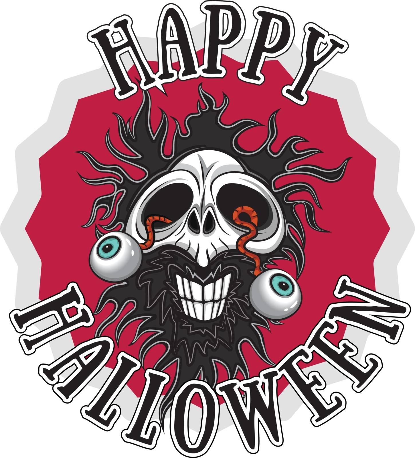 halloween zombie skull design