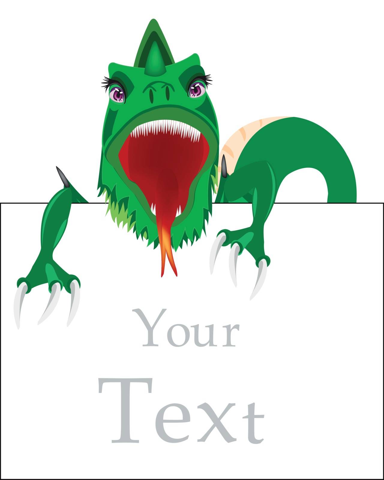 Dragon with a sign for your text