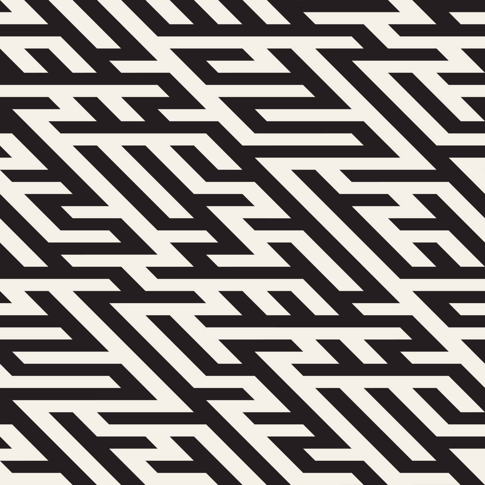 Vector Seamless Maze Diagonal Line Geometric Irregular Pattern by Samolevsky
