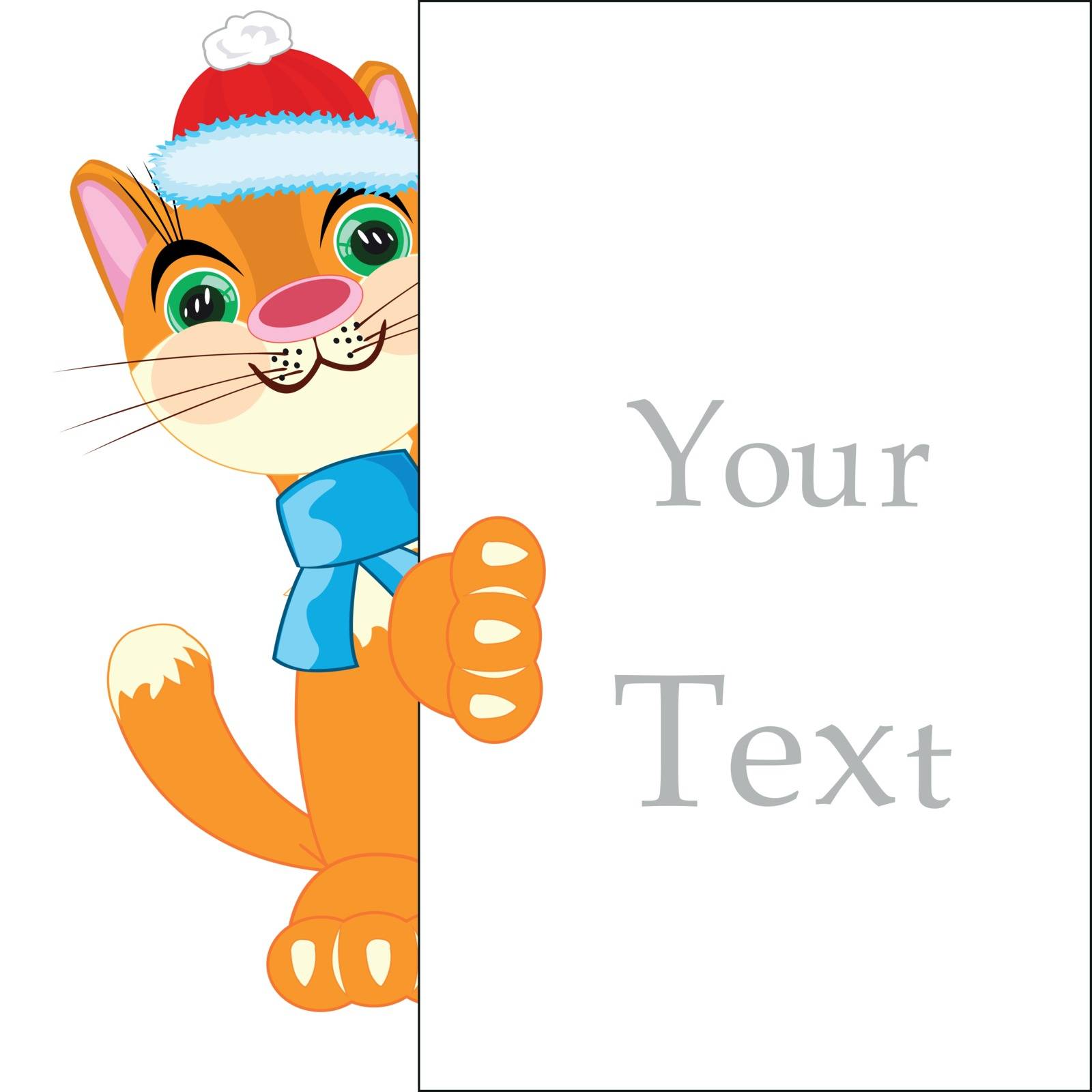 Cat with a sign for your text