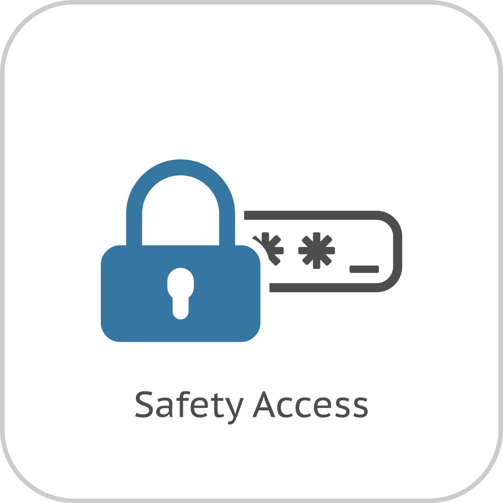 Safety Access and Password Protection Icon. Flat Design. Security Concept with a Padlock and a Password box. Isolated Illustration. App Symbol or UI element.