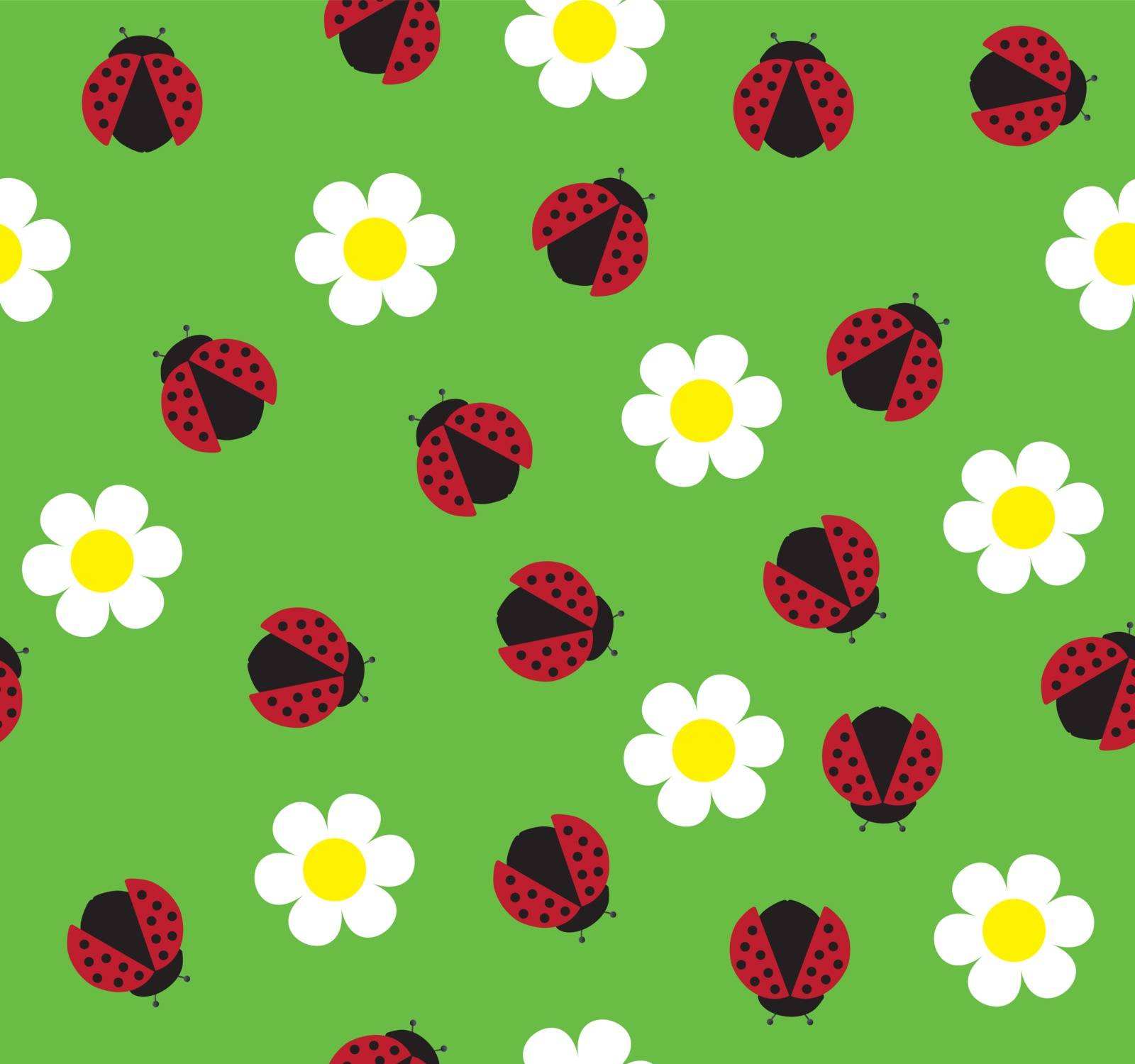 vector illustration of seamless background with ladybugs