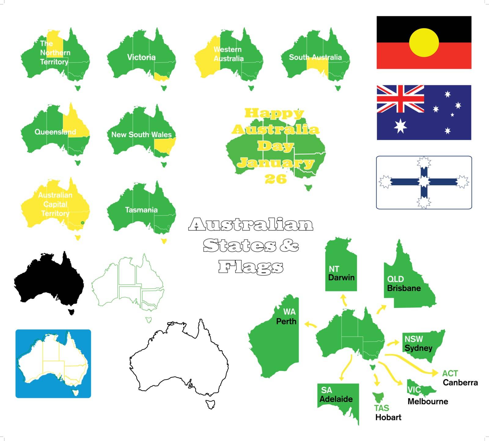 A set of states of Australia icons