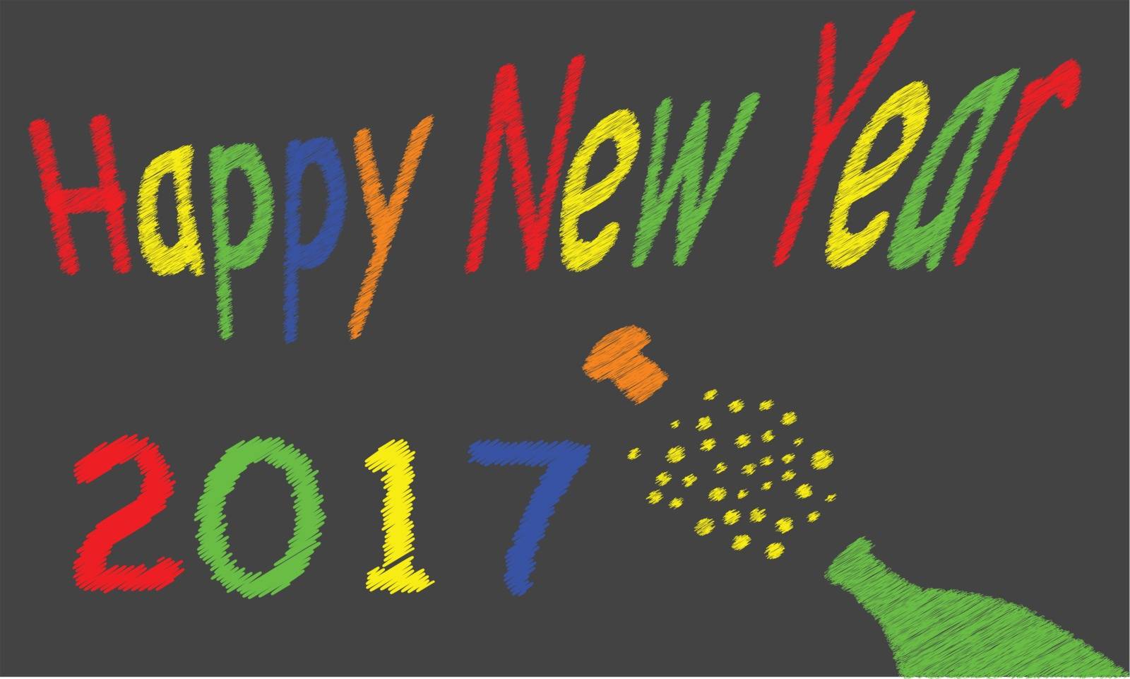 Happy New Year Blackboard 2017 by Bigalbaloo