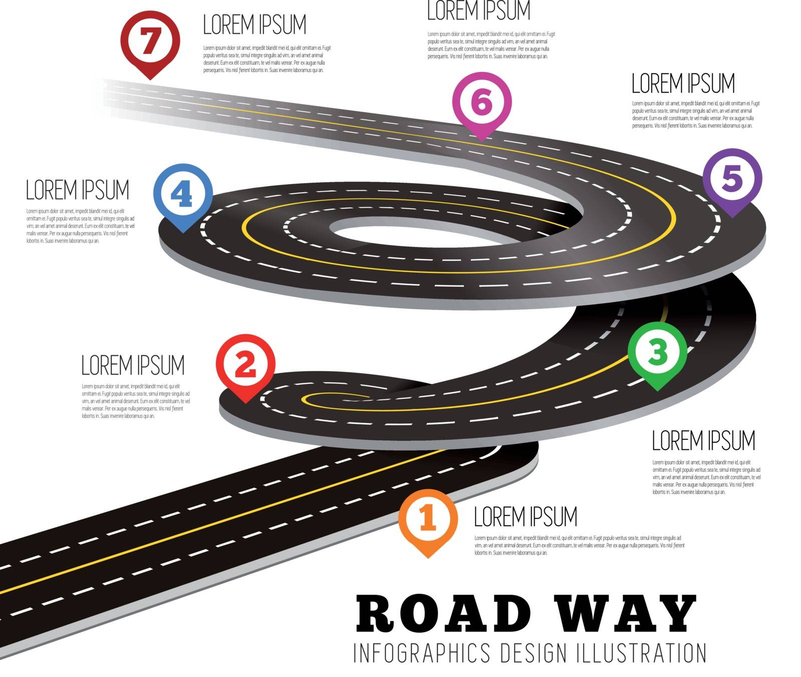 Road way design infographics. by sermax55