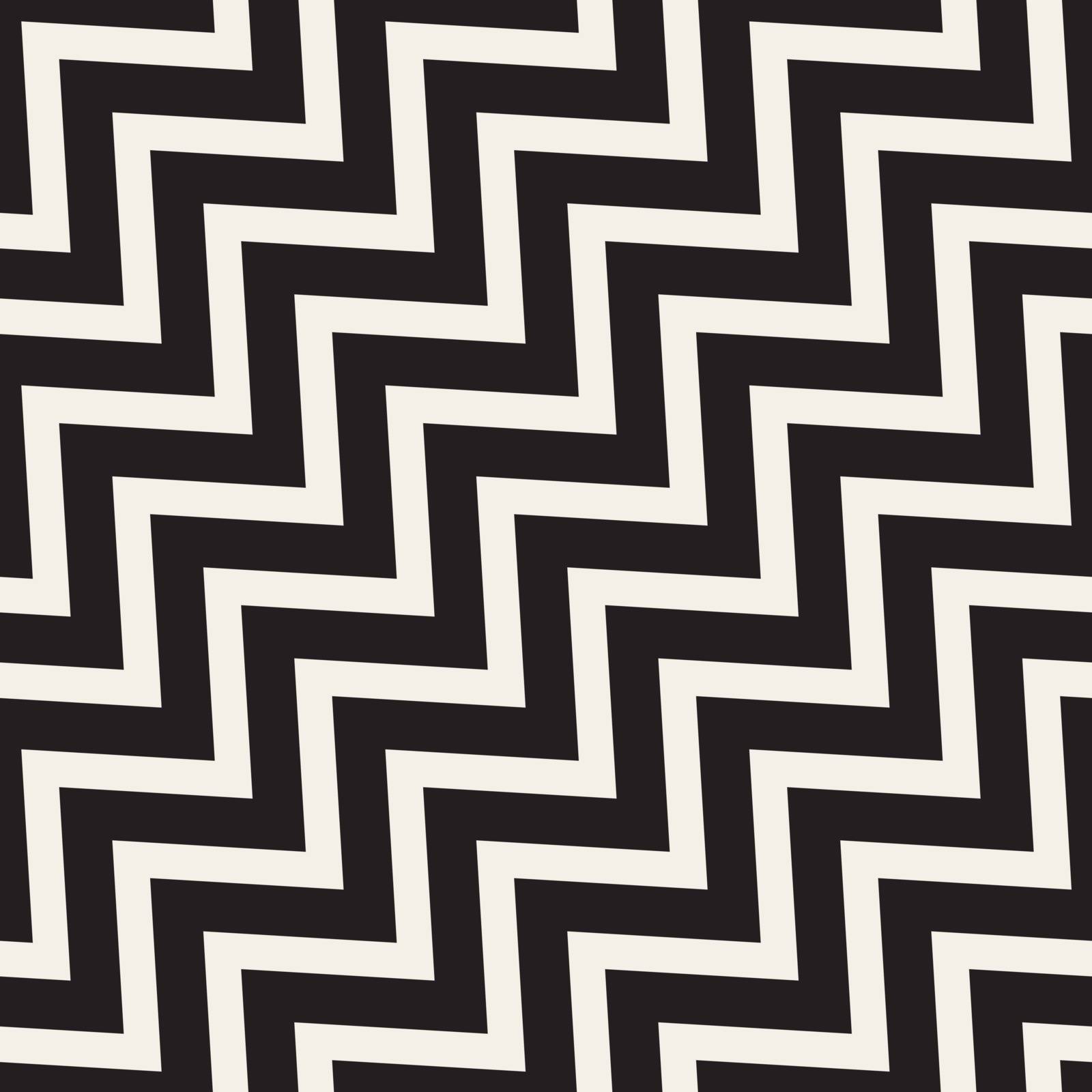 Vector Seamless Black and White ZigZag Diagonal Lines Geometric Pattern. Abstract Geometric Background Design