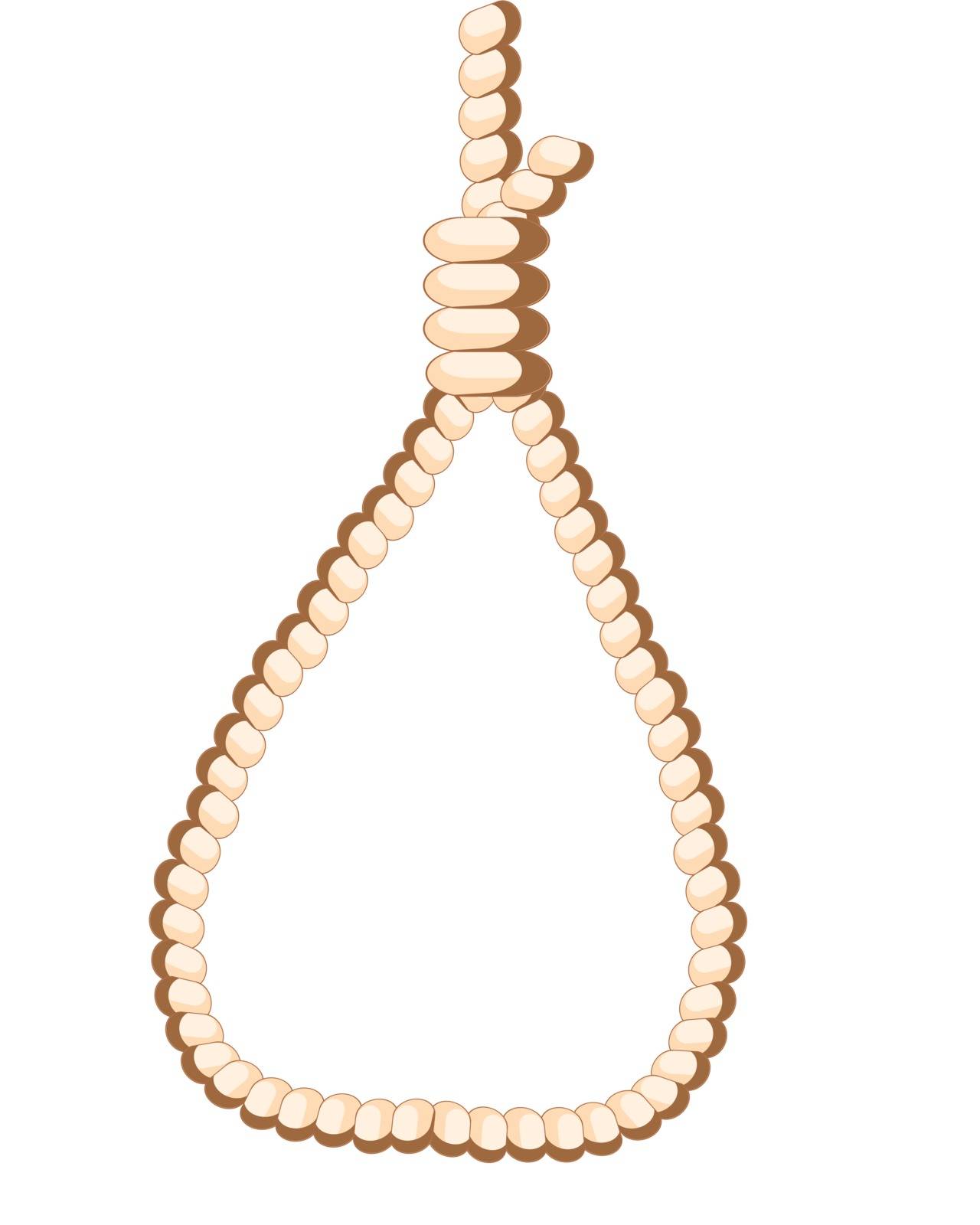 Rope loop for gallows on white background is insulated