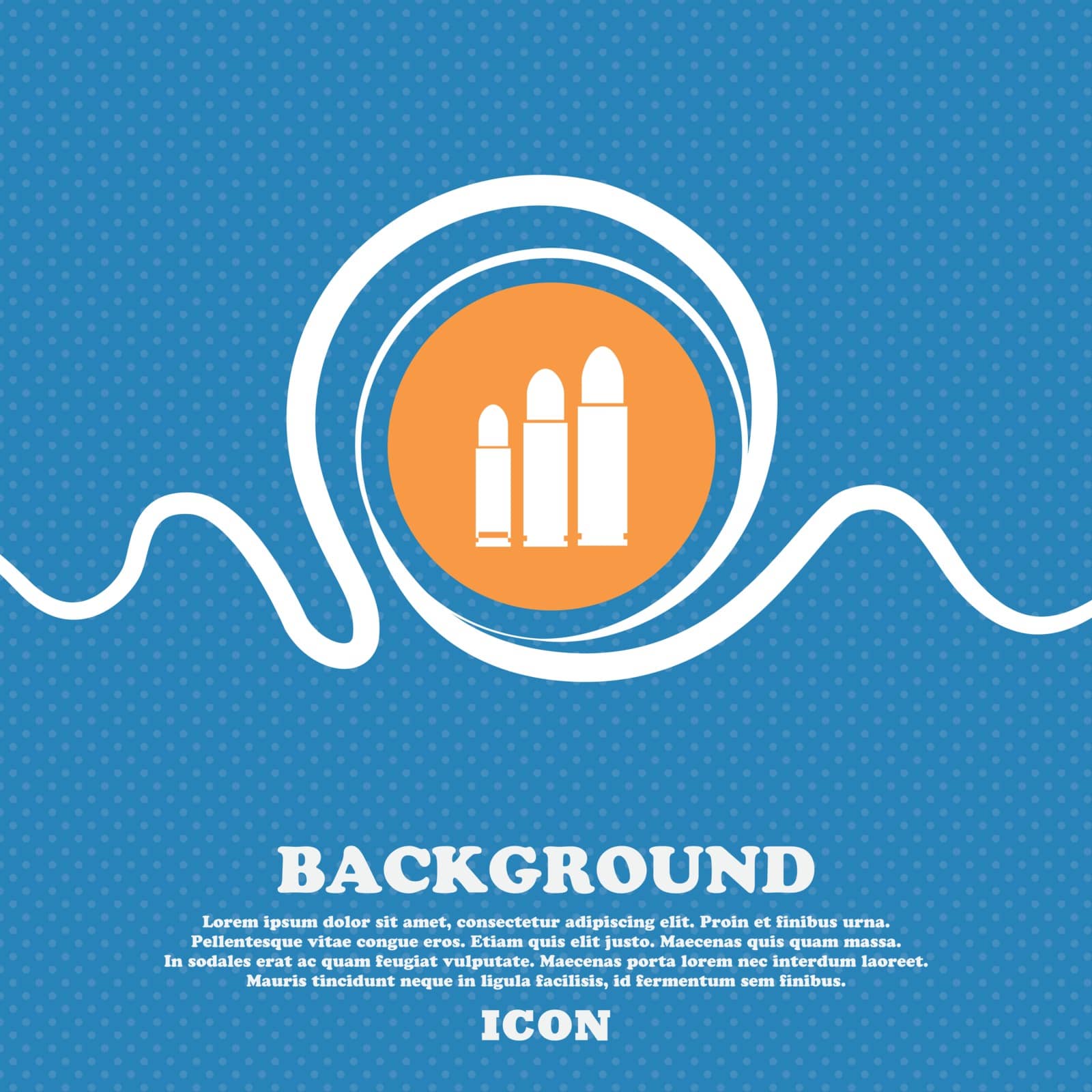 bullet Icon sign. Blue and white abstract background flecked with space for text and your design. Vector illustration