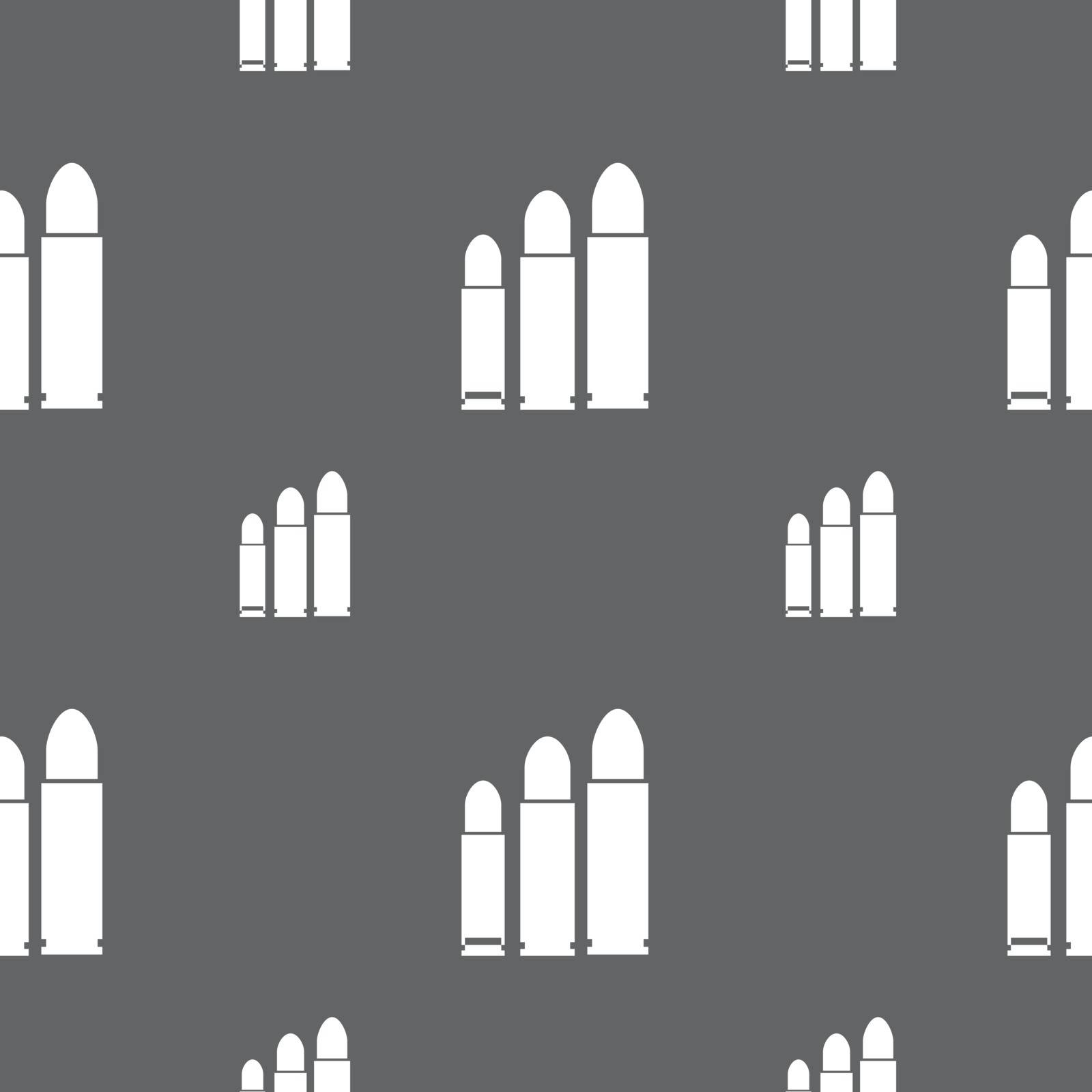 bullet Icon sign. Seamless pattern on a gray background. Vector illustration