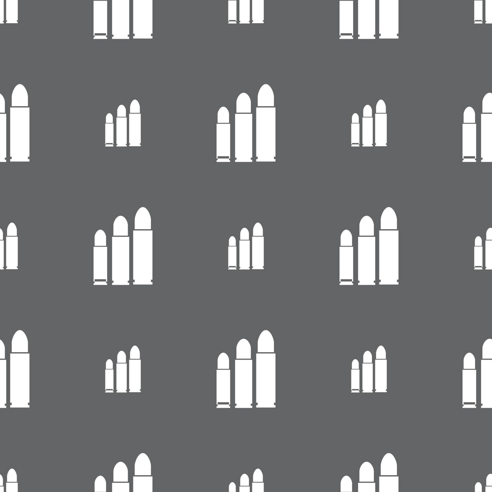 bullet Icon sign. Seamless pattern on a gray background. Vector by serhii_lohvyniuk