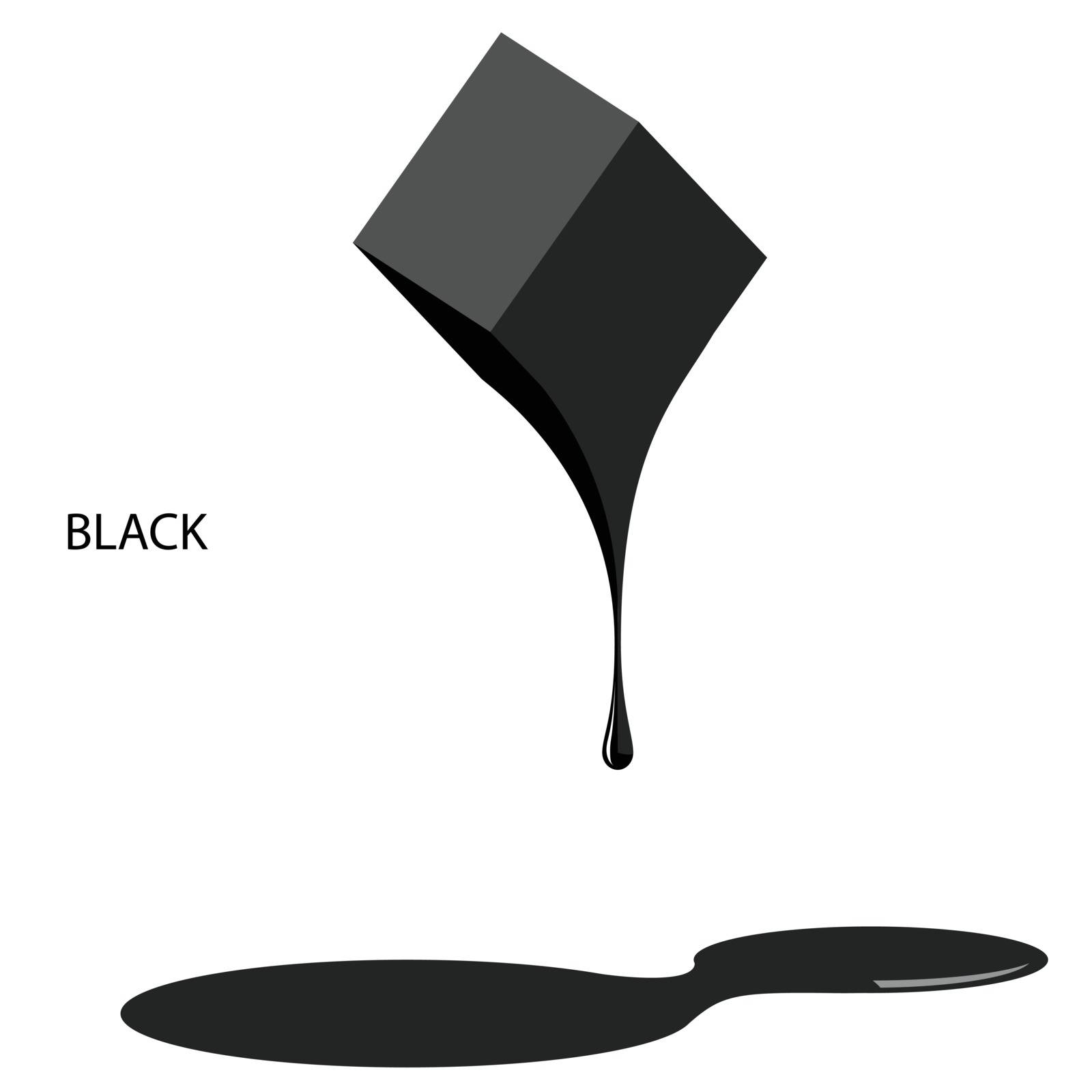 Illustration on which black paint on a white background is represented