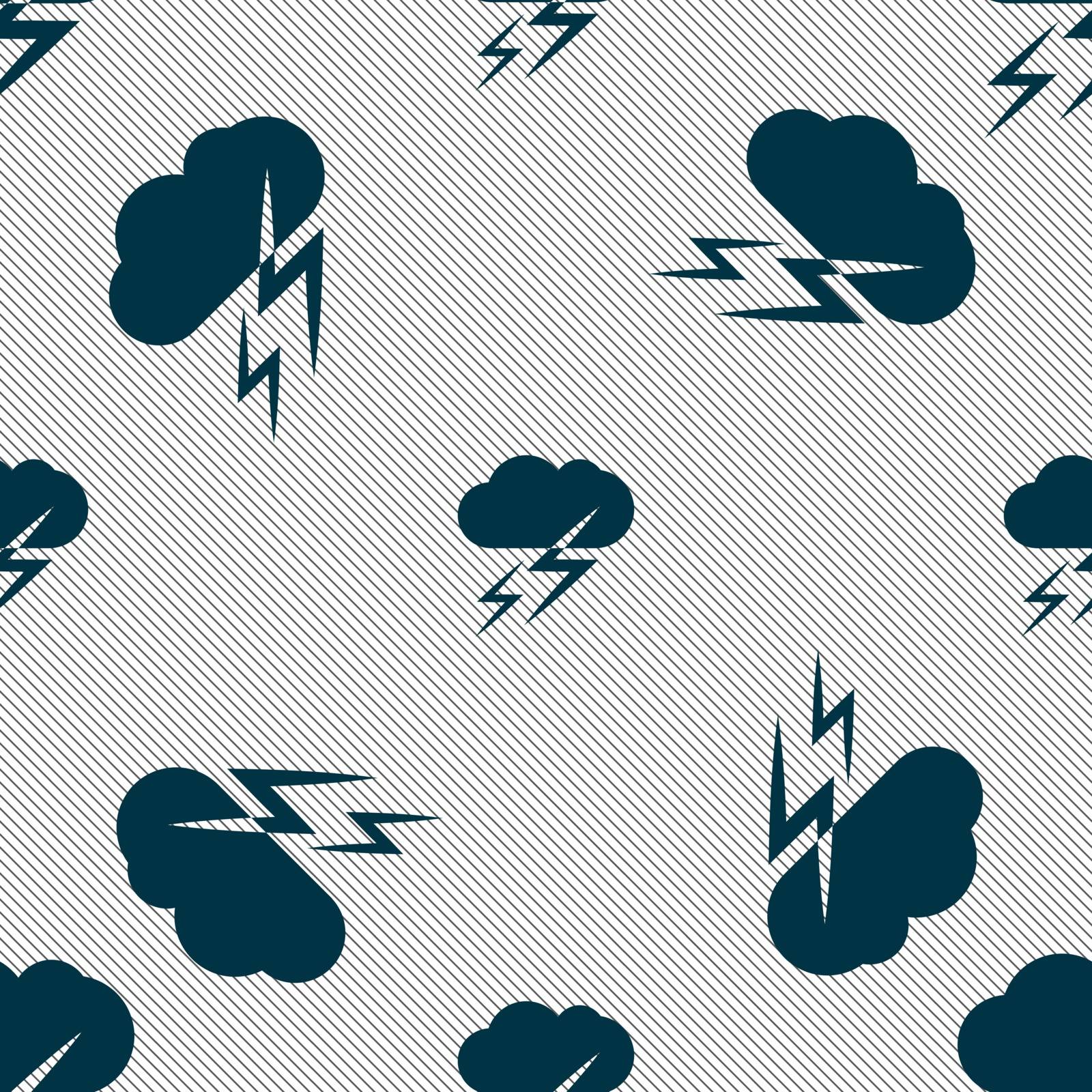 Weather icon sign. Seamless pattern with geometric texture. Vector illustration