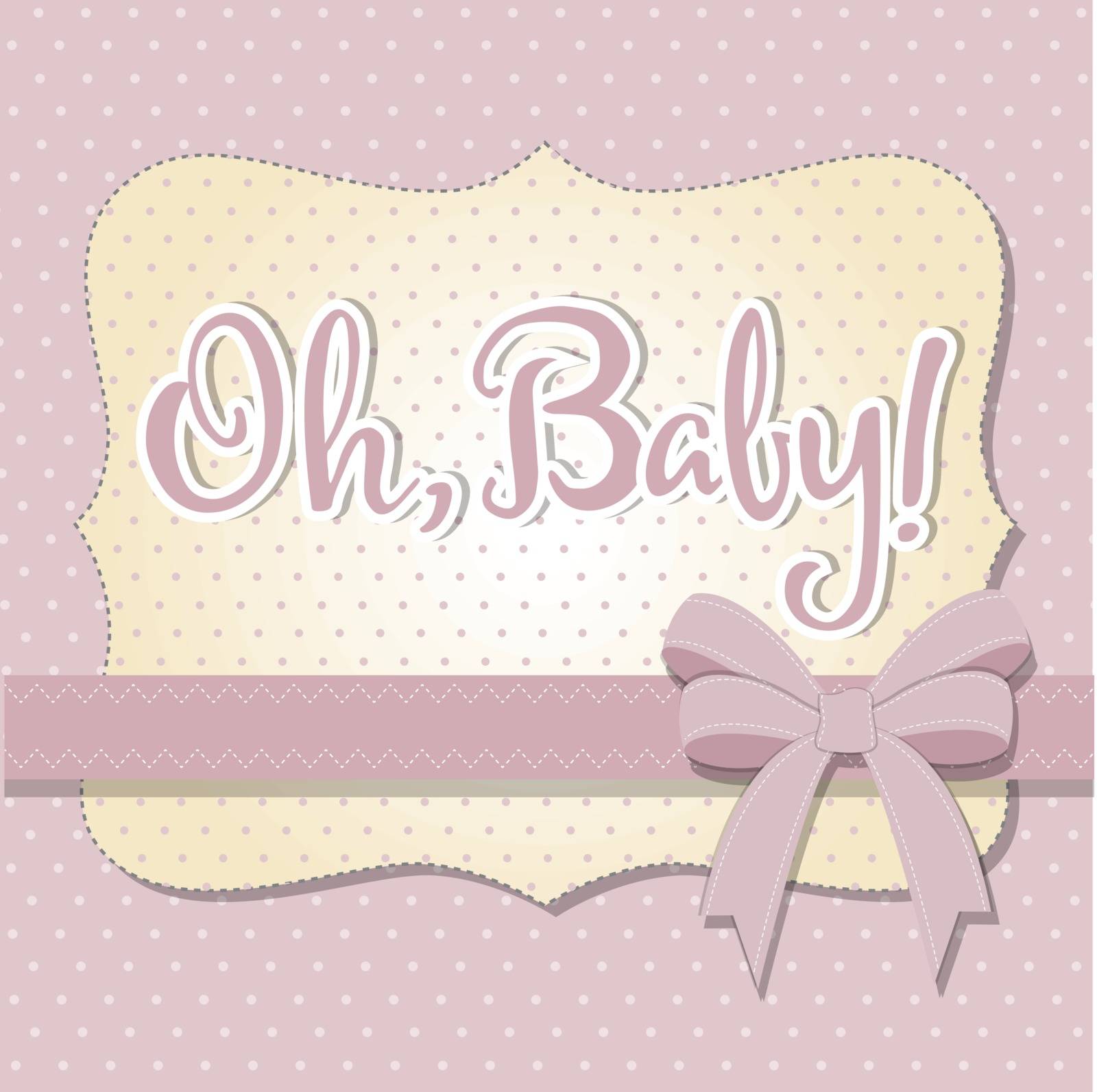 delicate baby shower card, vector illustration