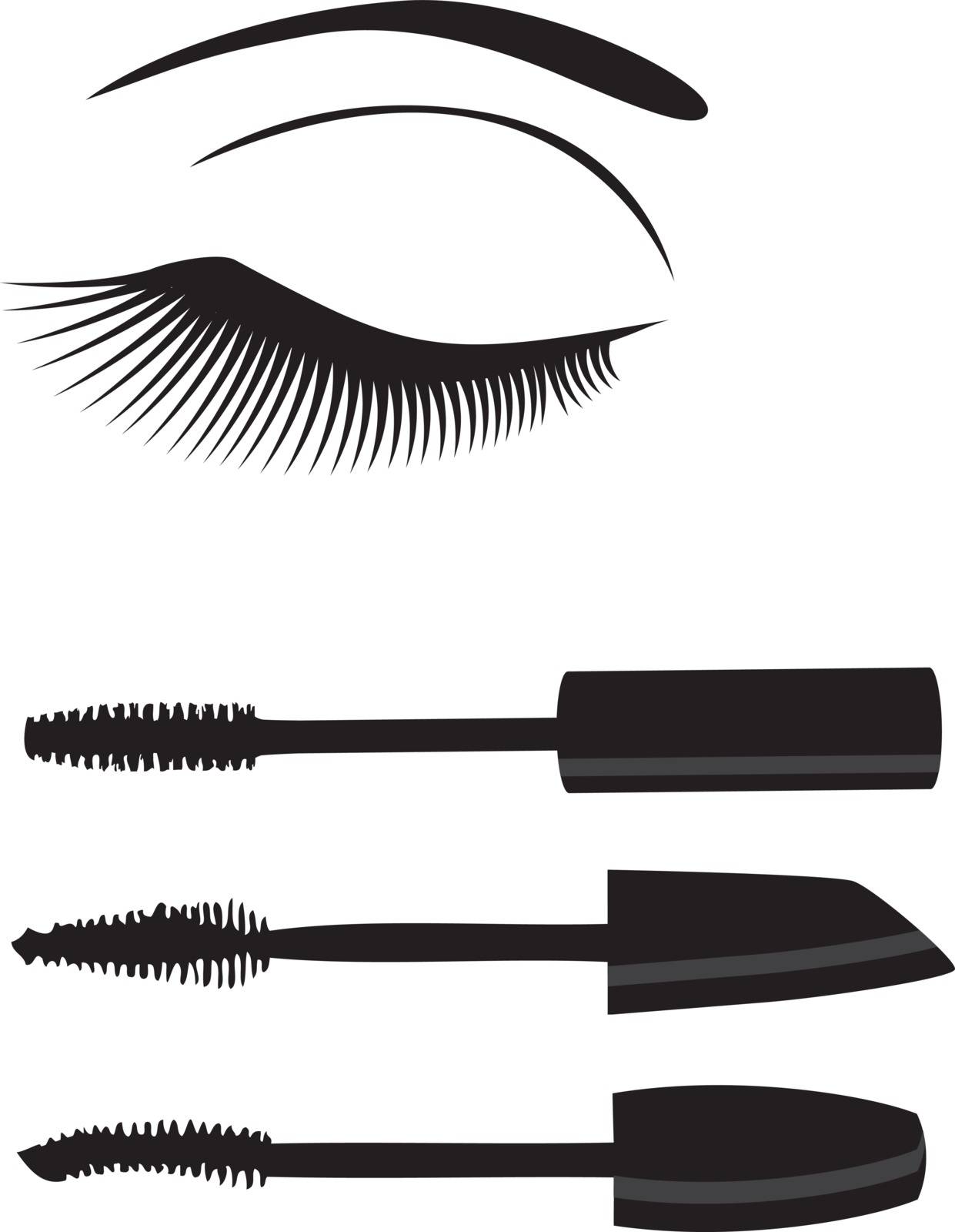vector illustration of eye with long lashes