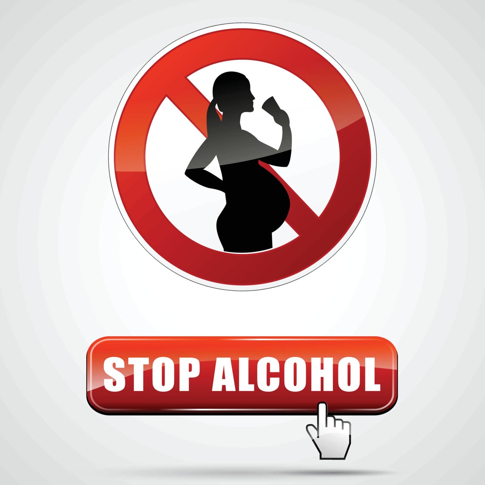 Illustration of stop alcohol for pregnant woman