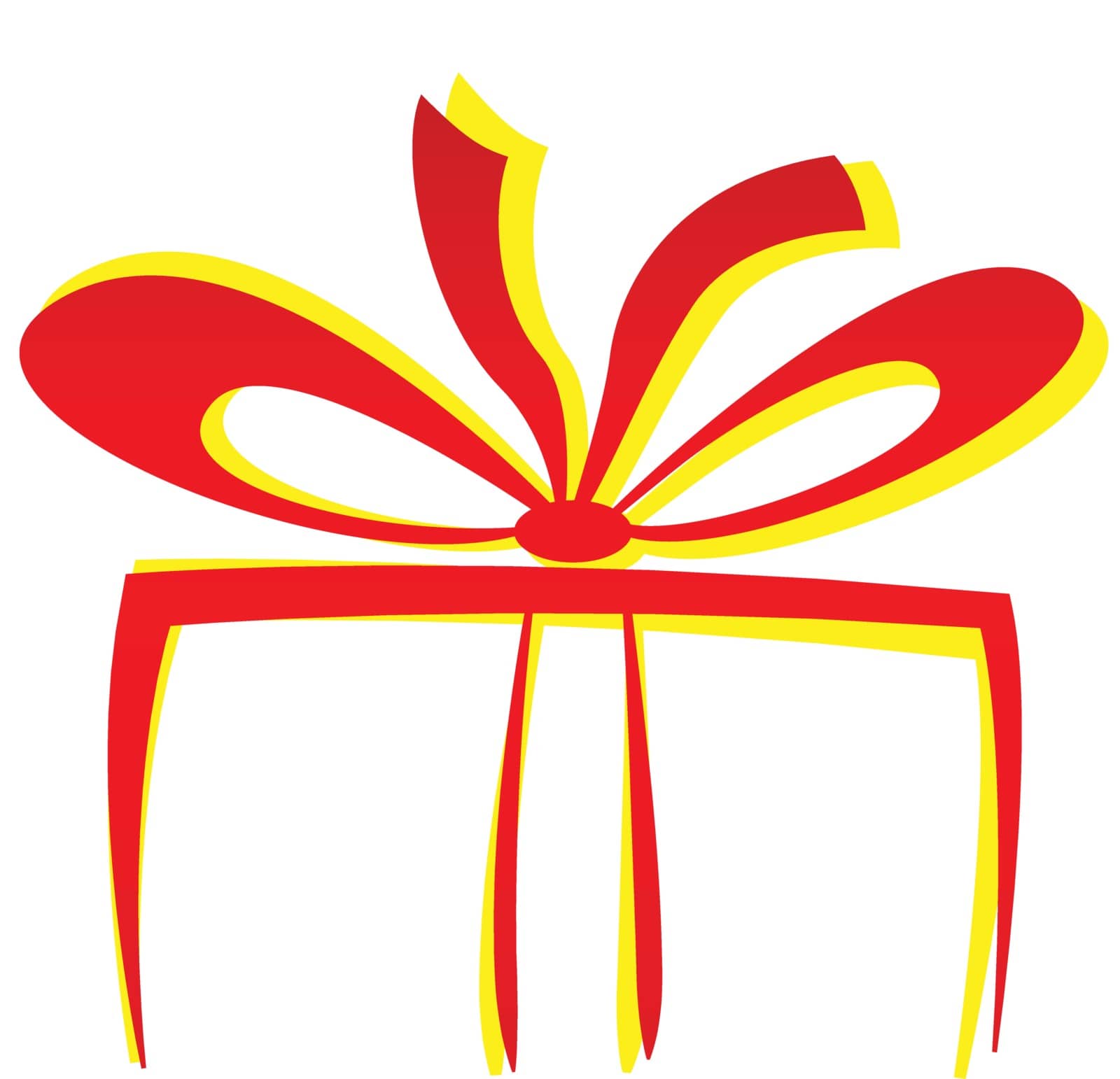 Illustration of red gift box drawing on white background