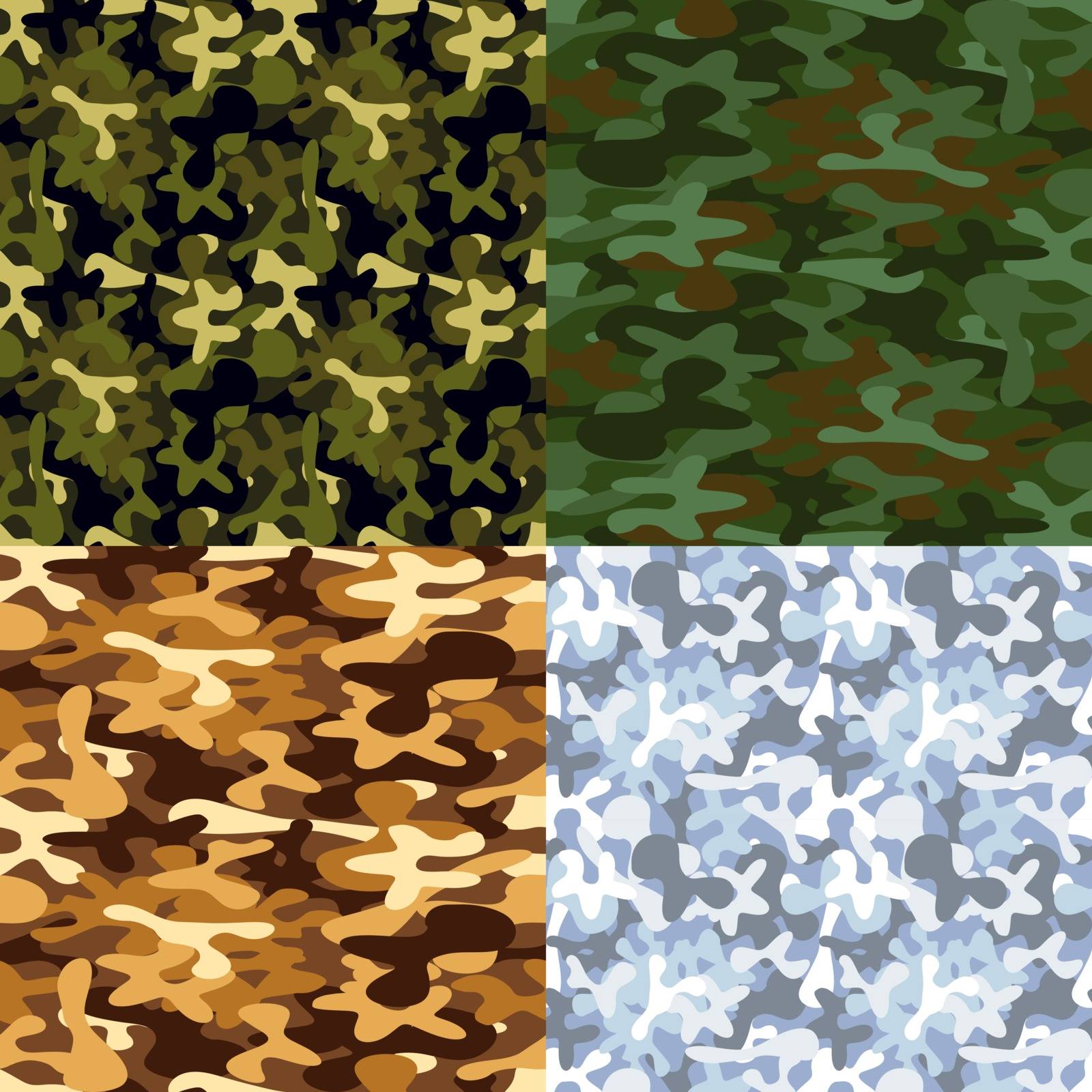 Set of military camouflage seamless patterns by Evgeny89