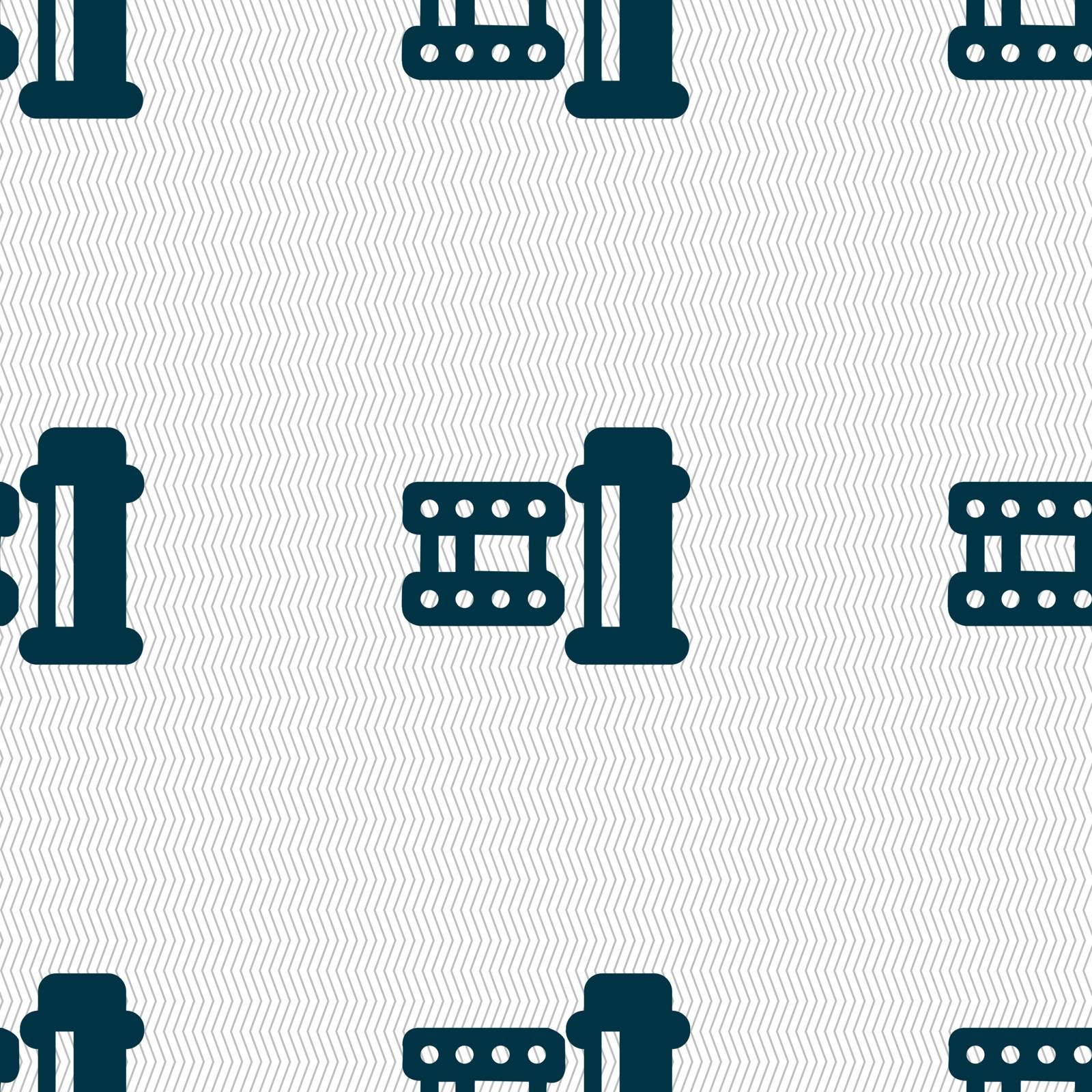 film Icon sign. Seamless pattern with geometric texture. Vector by serhii_lohvyniuk