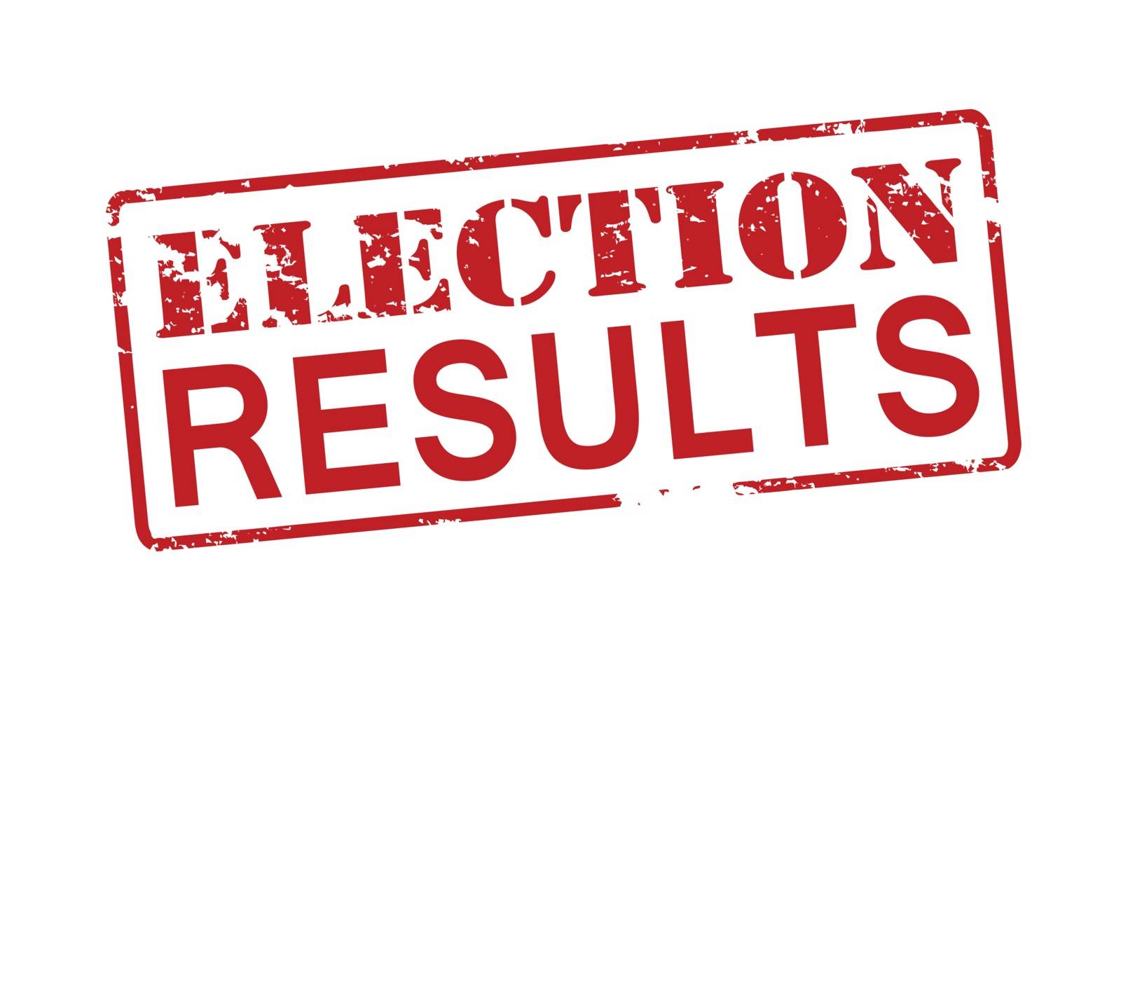 Rubber stamp with text election results inside, vector illustration