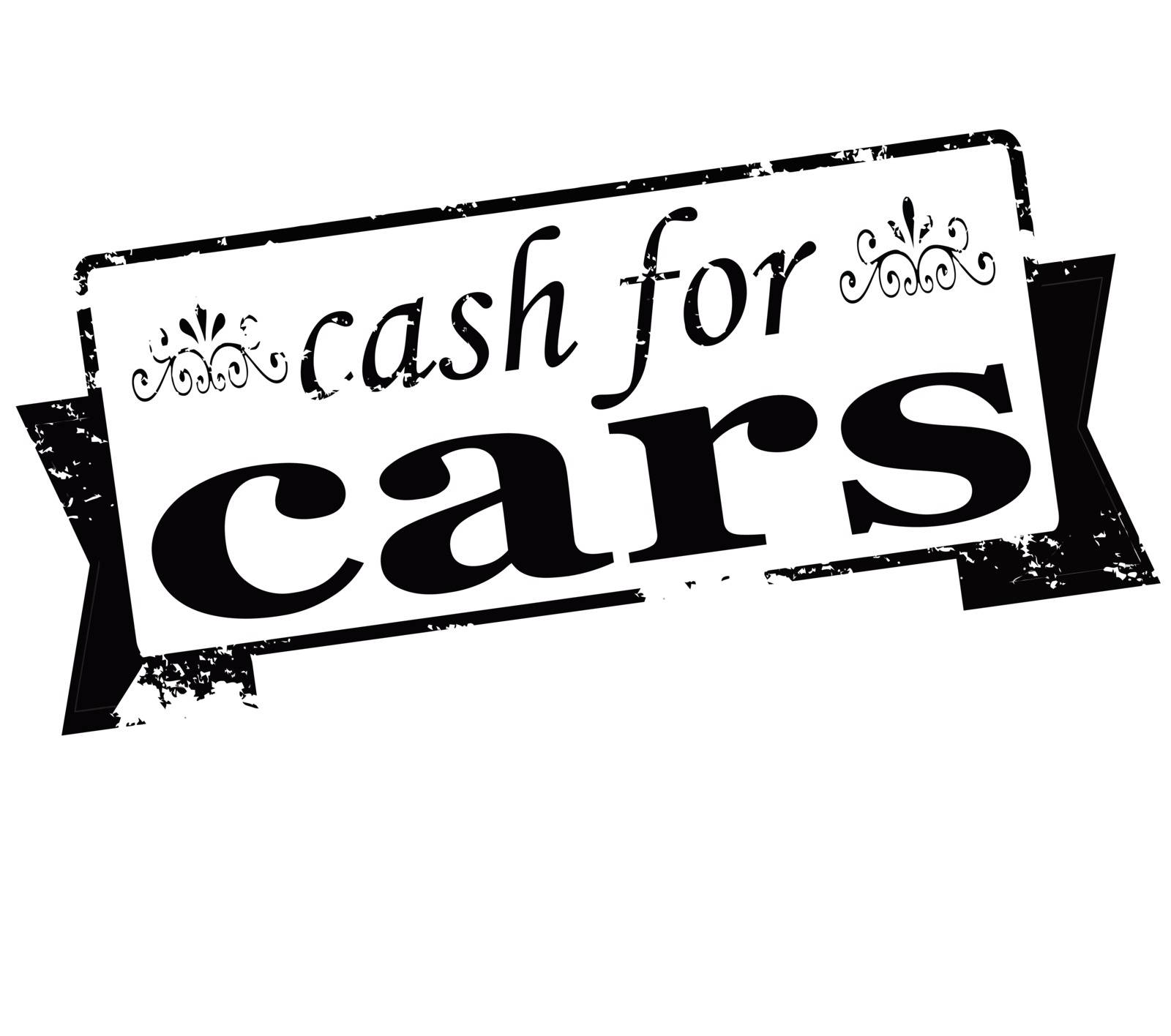Rubber stamp with text cash for cars inside, vector illustration