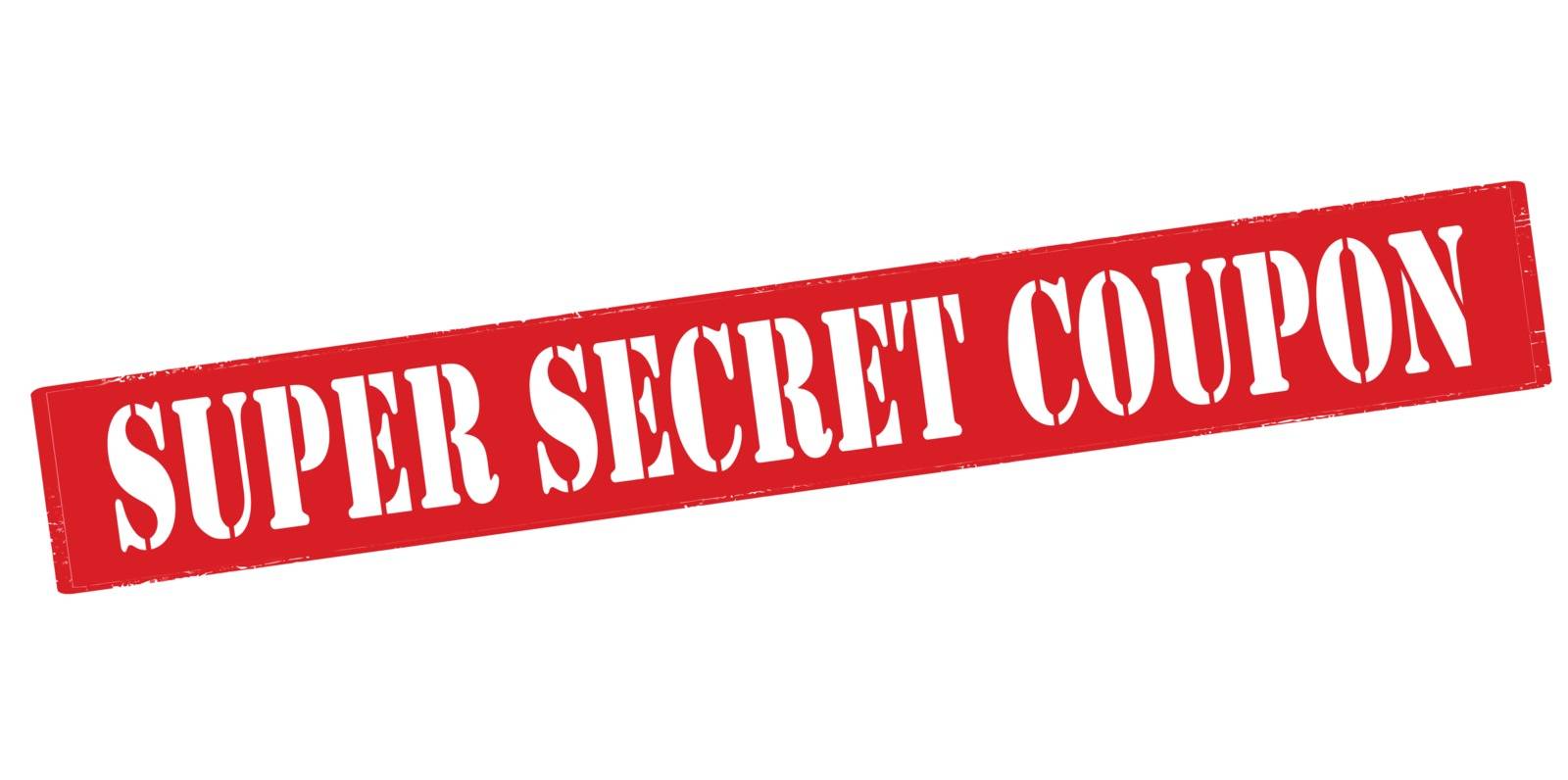 Rubber stamp with text super secret coupon inside, vector illustration