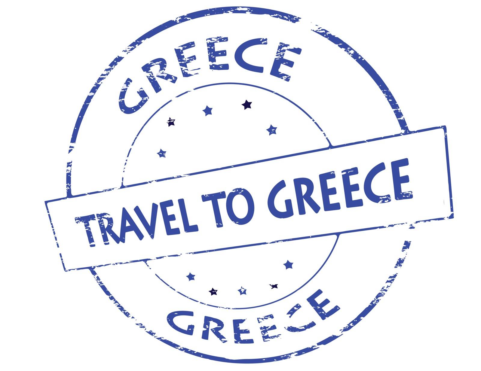 Rubber stamp with text travel to Greece inside, vector illustration