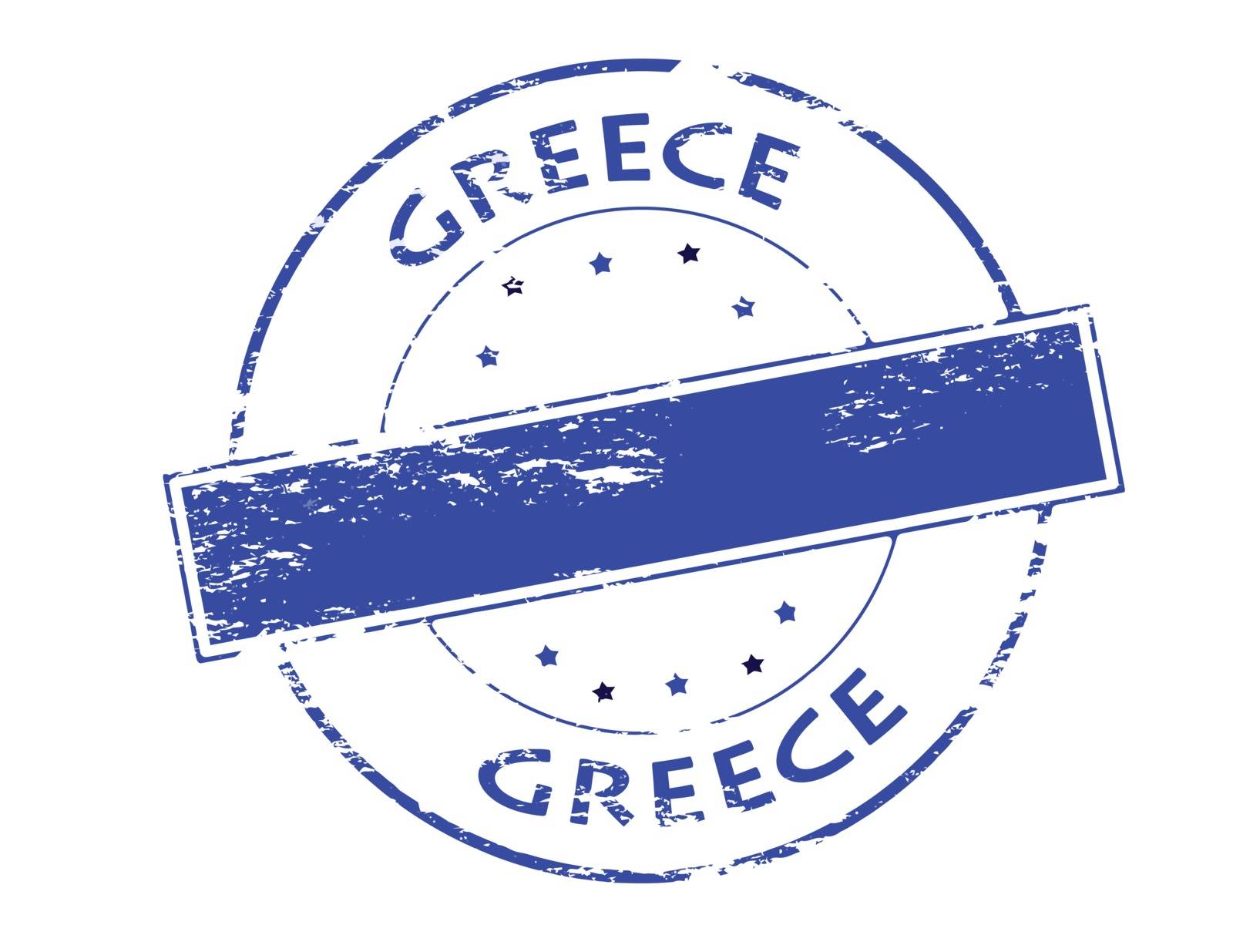 Rubber stamp with word Greece inside, vector illustration