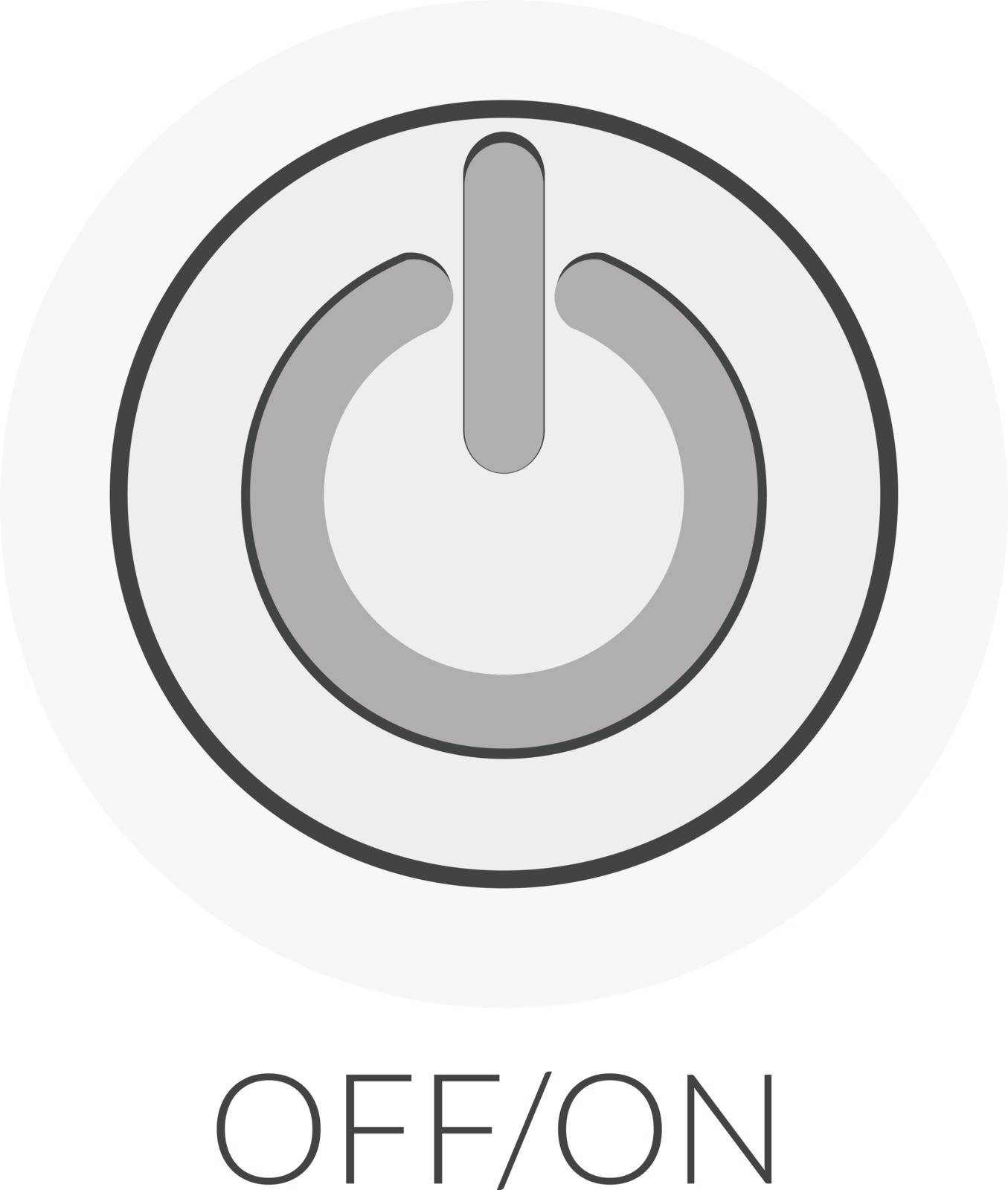 Button power concept by on off button with gray tones by lunarismemo