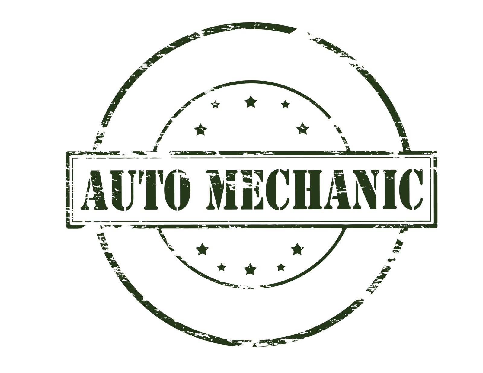 Rubber stamp with text auto mechanic inside, vector illustration