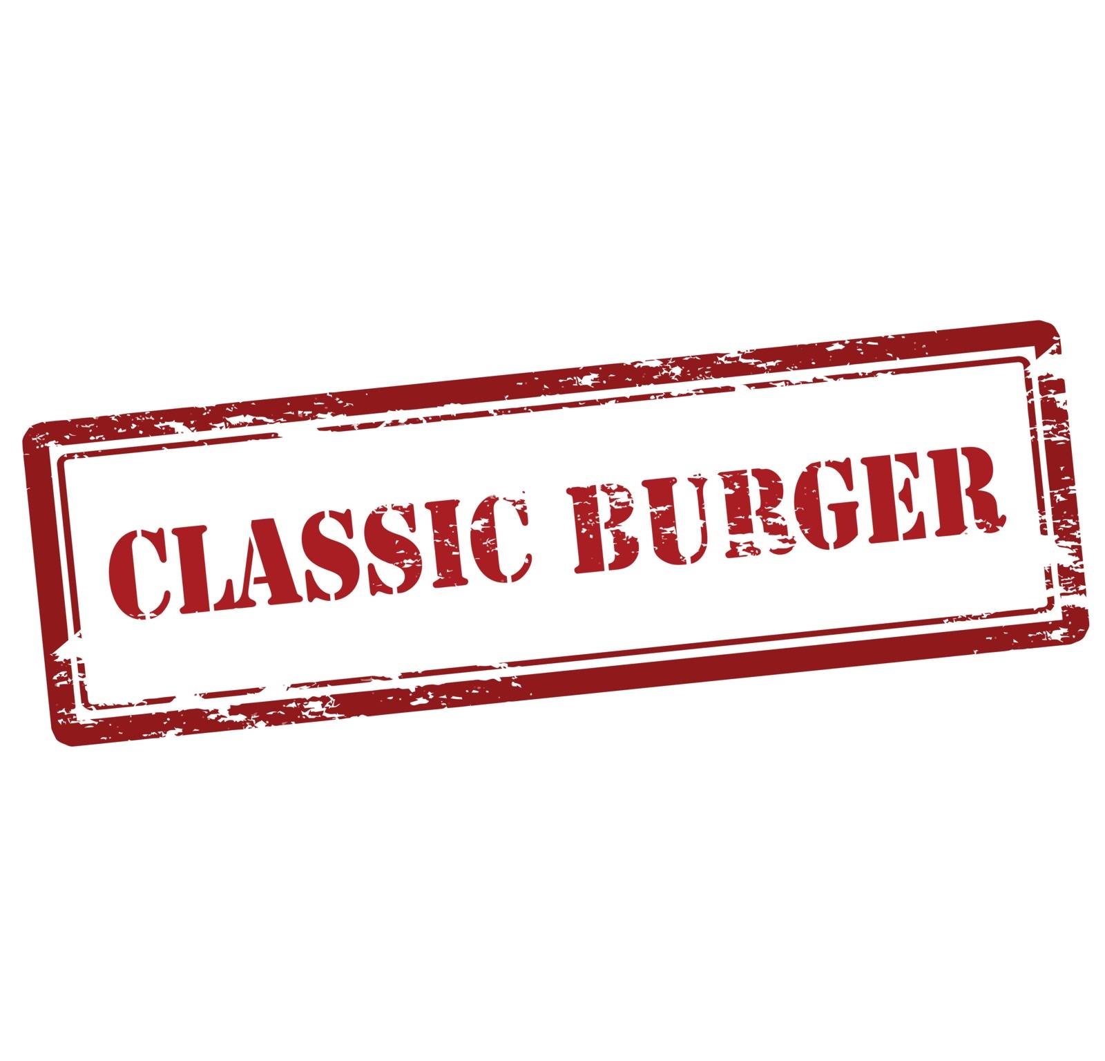 Rubber stamp with text classic burger inside, vector illustration