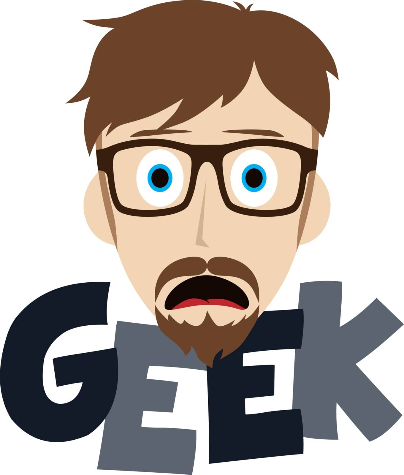 geeky geek nerd guy by vector1st