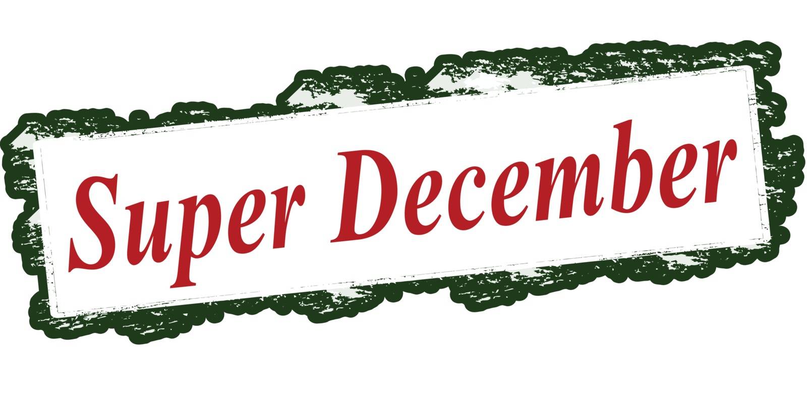 Rubber stamp with text super December inside, vector illustration