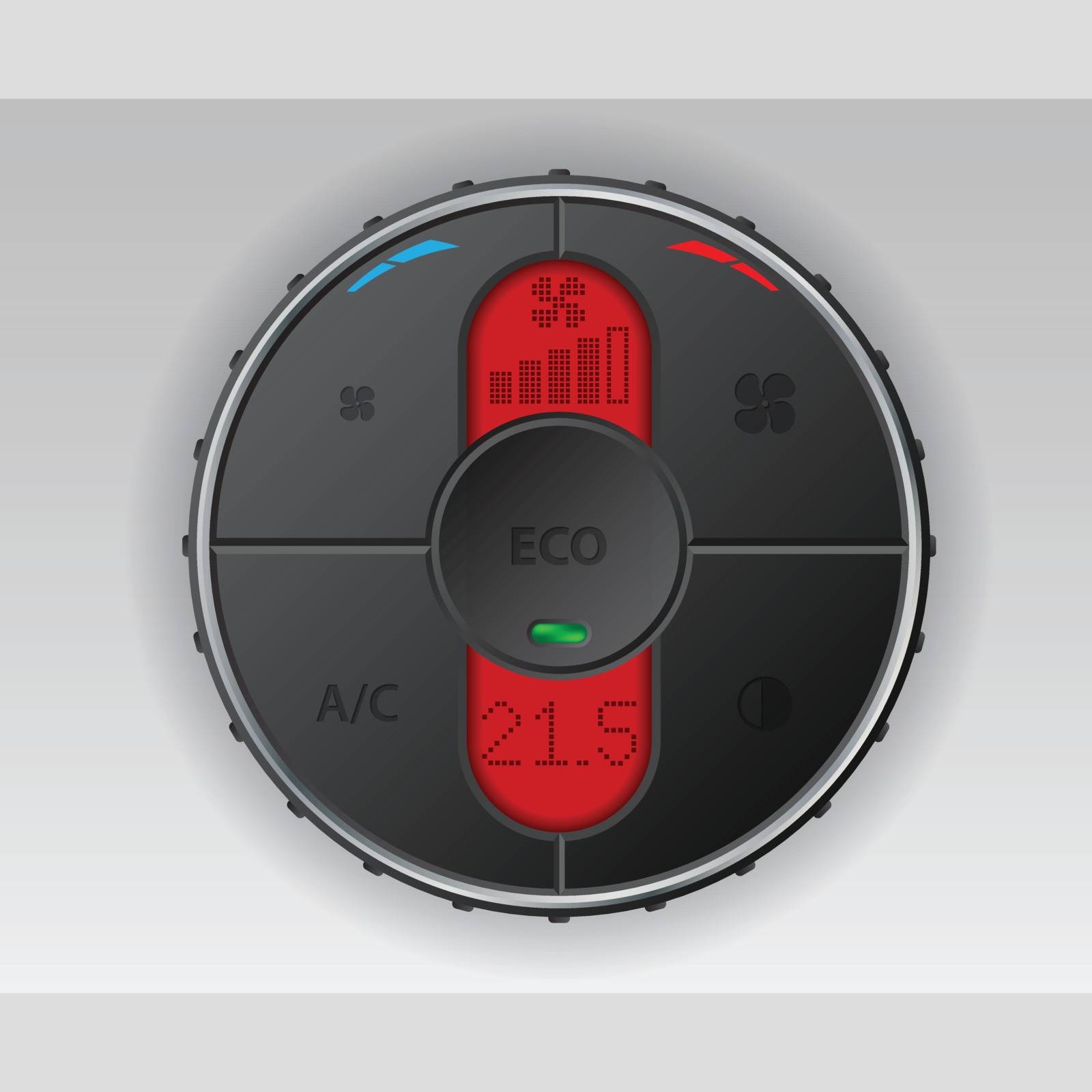 Black air condition gauge with red lcd display and various options