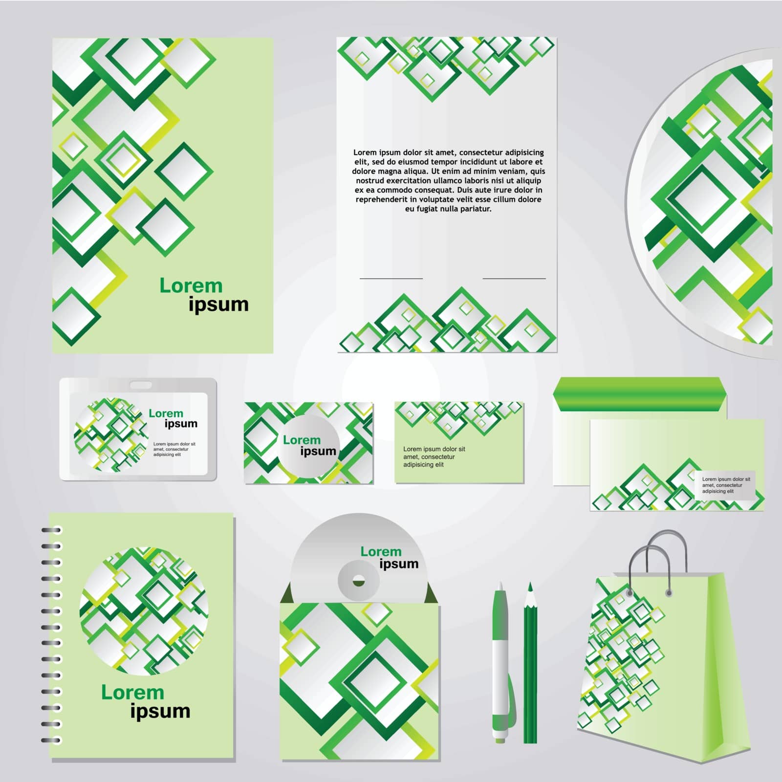 Green corporate style - Corporate Identity set - vector