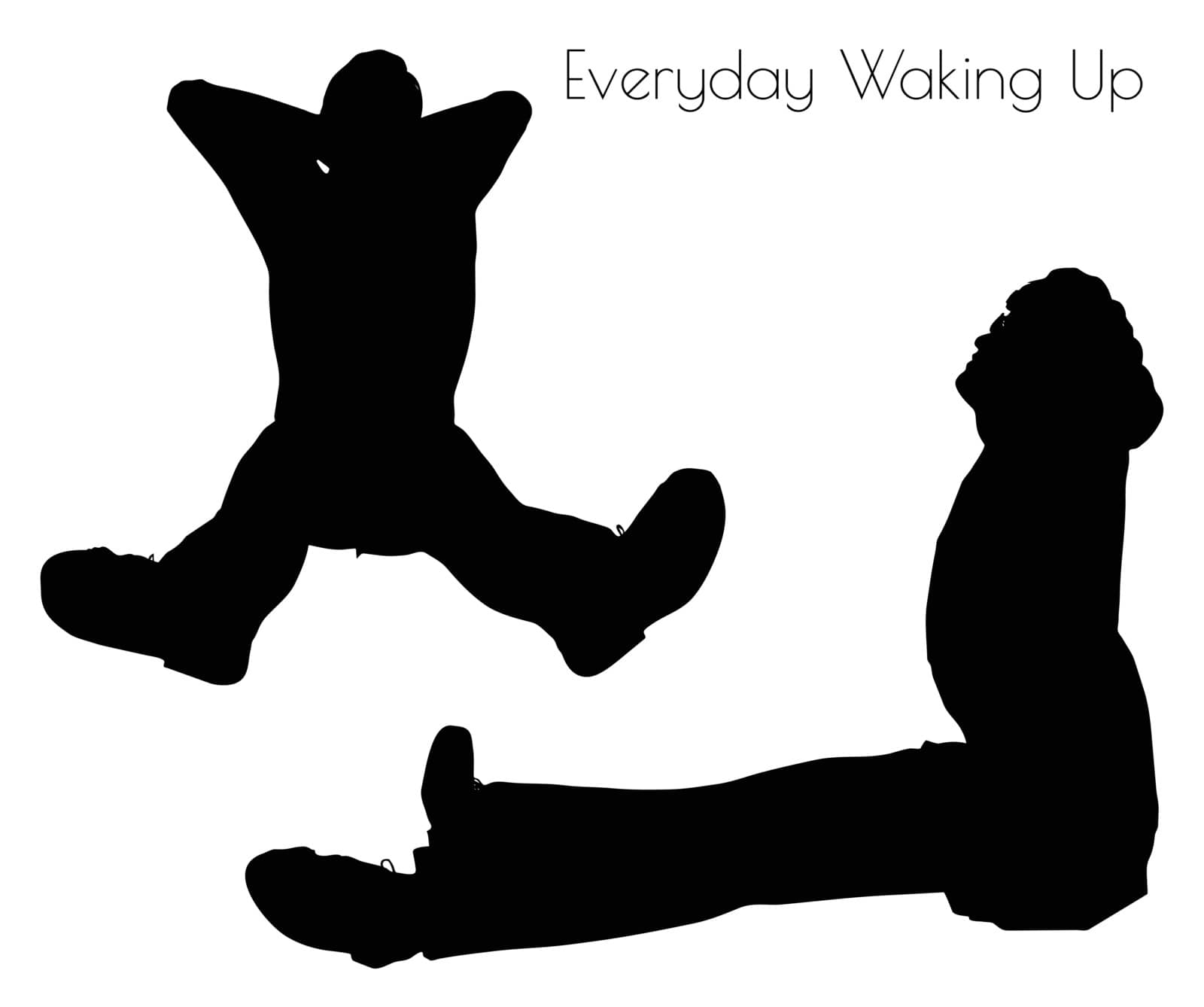 EPS 10 vector illustration of man in Everyday Waking Up pose on white background
