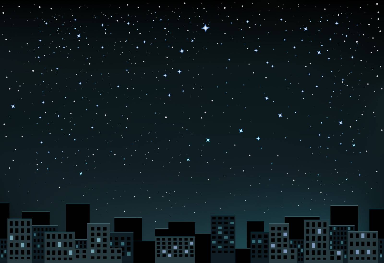 stars night over city by romvo