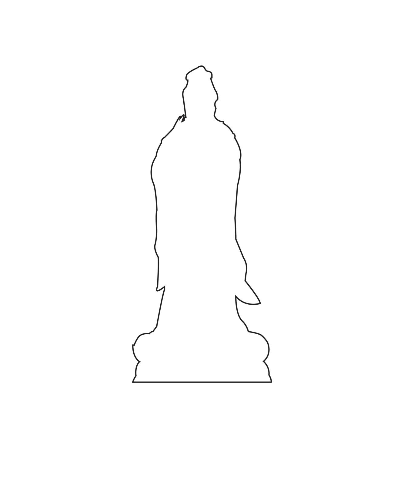 Guanyin Statue Path on the white background