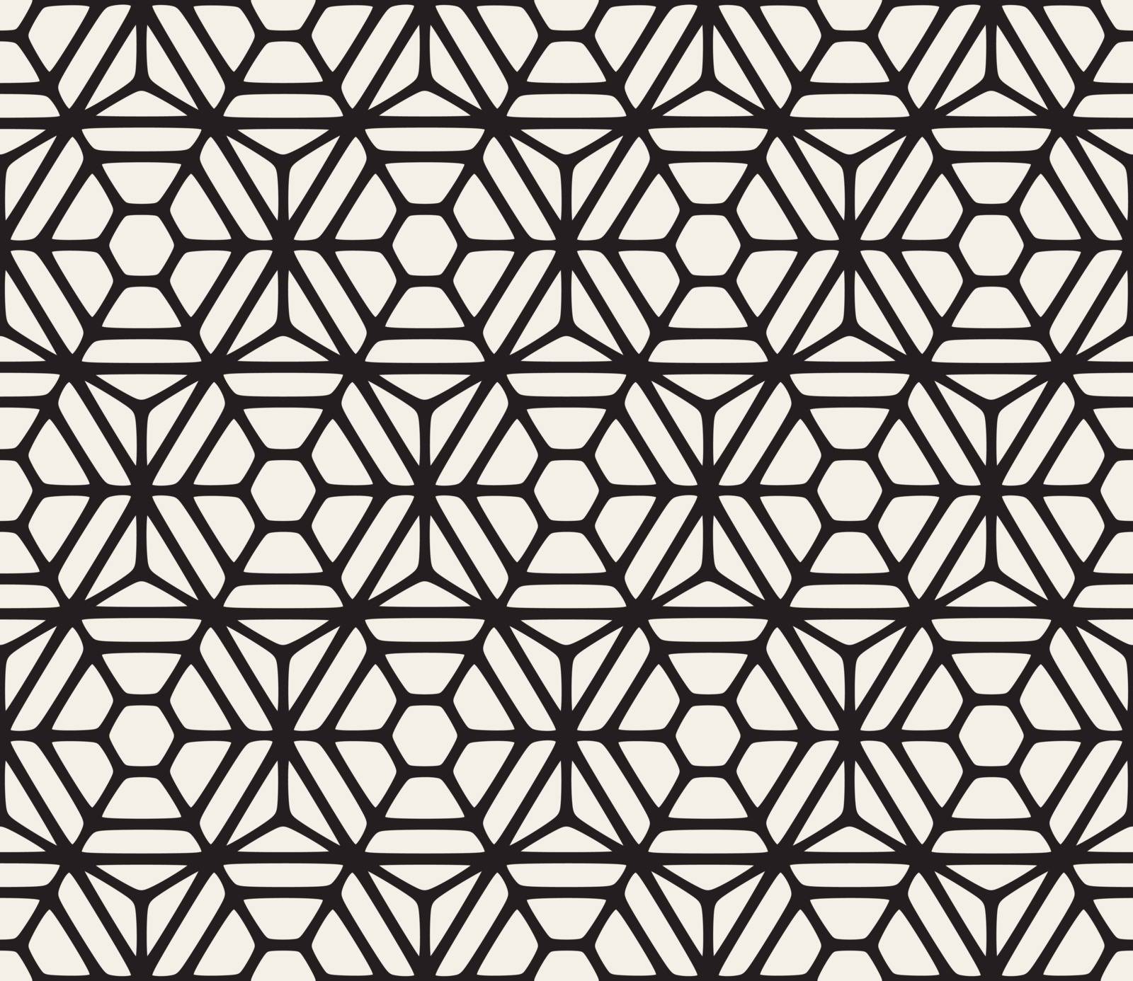 Vector Seamless Hexagon Rounded Grid Pattern by Samolevsky
