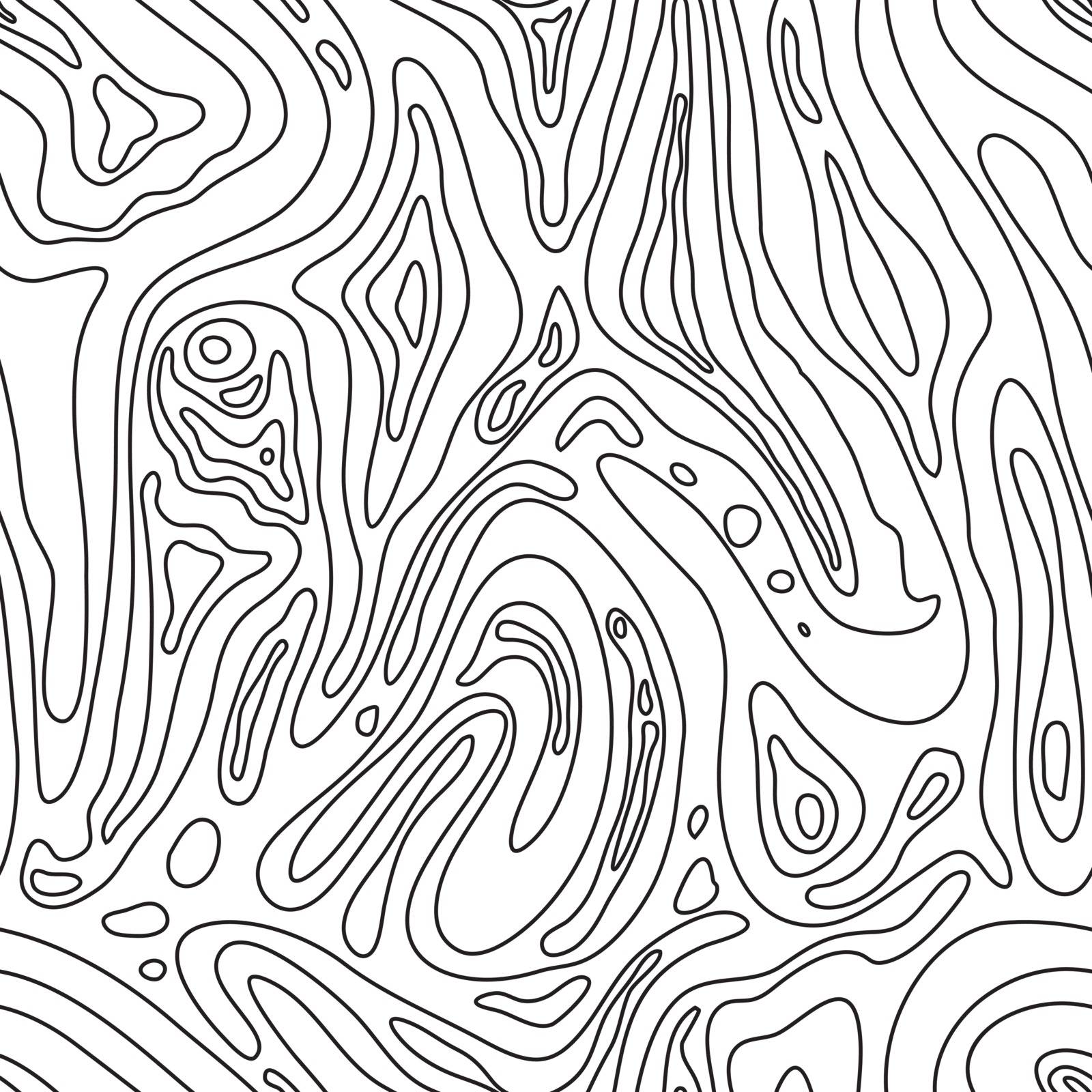 Universal seamless abstract topographic pattern doodle geometric lines in retro memphis style, fashion, black, white color. It can be used in printing, website backdrop, fabric design