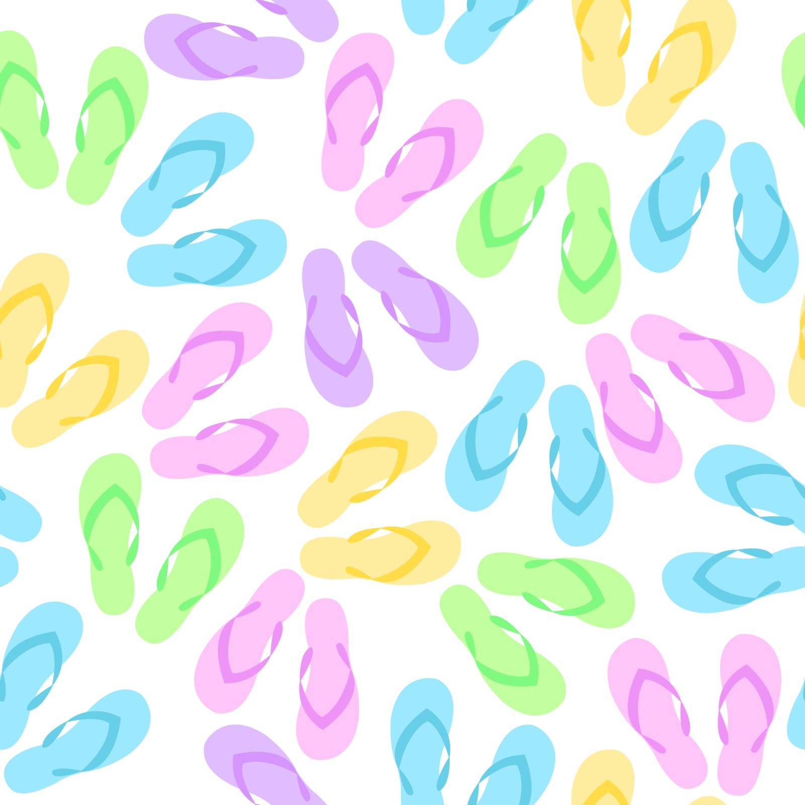 Flip Flops seamless texture, beach background. Summer texture vector illustration