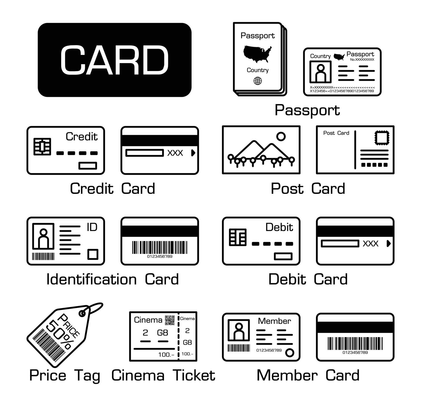 Set of electronic cards and other cards . by stockdevil