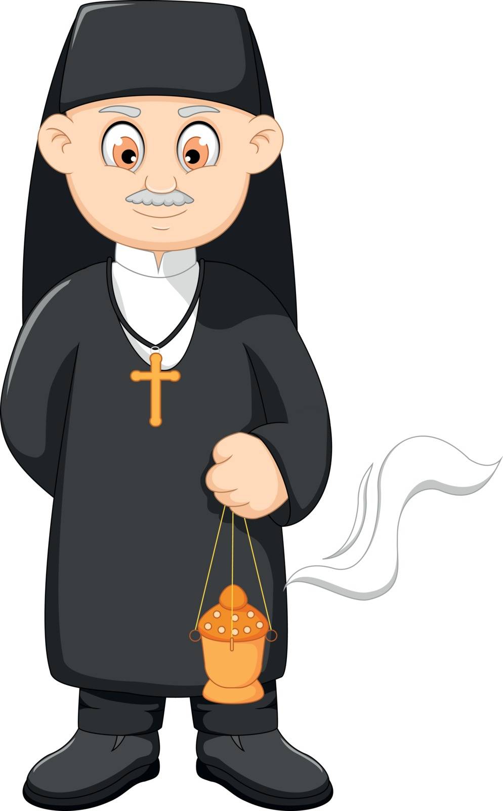 vector illustration of cartoon catholic priest