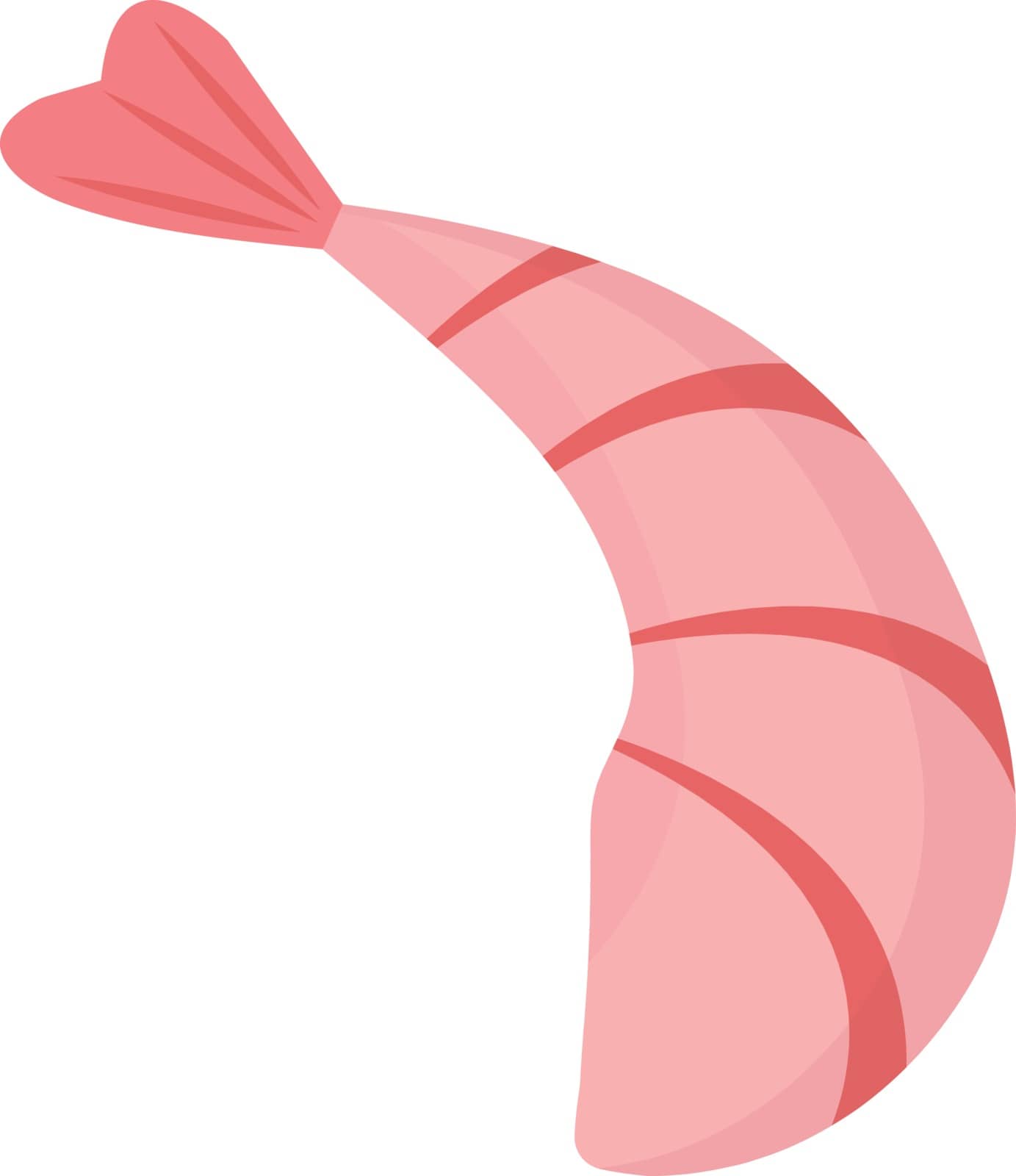 Shrimp icon flat style. Prawn isolated on white background. Vector illustration, clip art. by lucia_fox