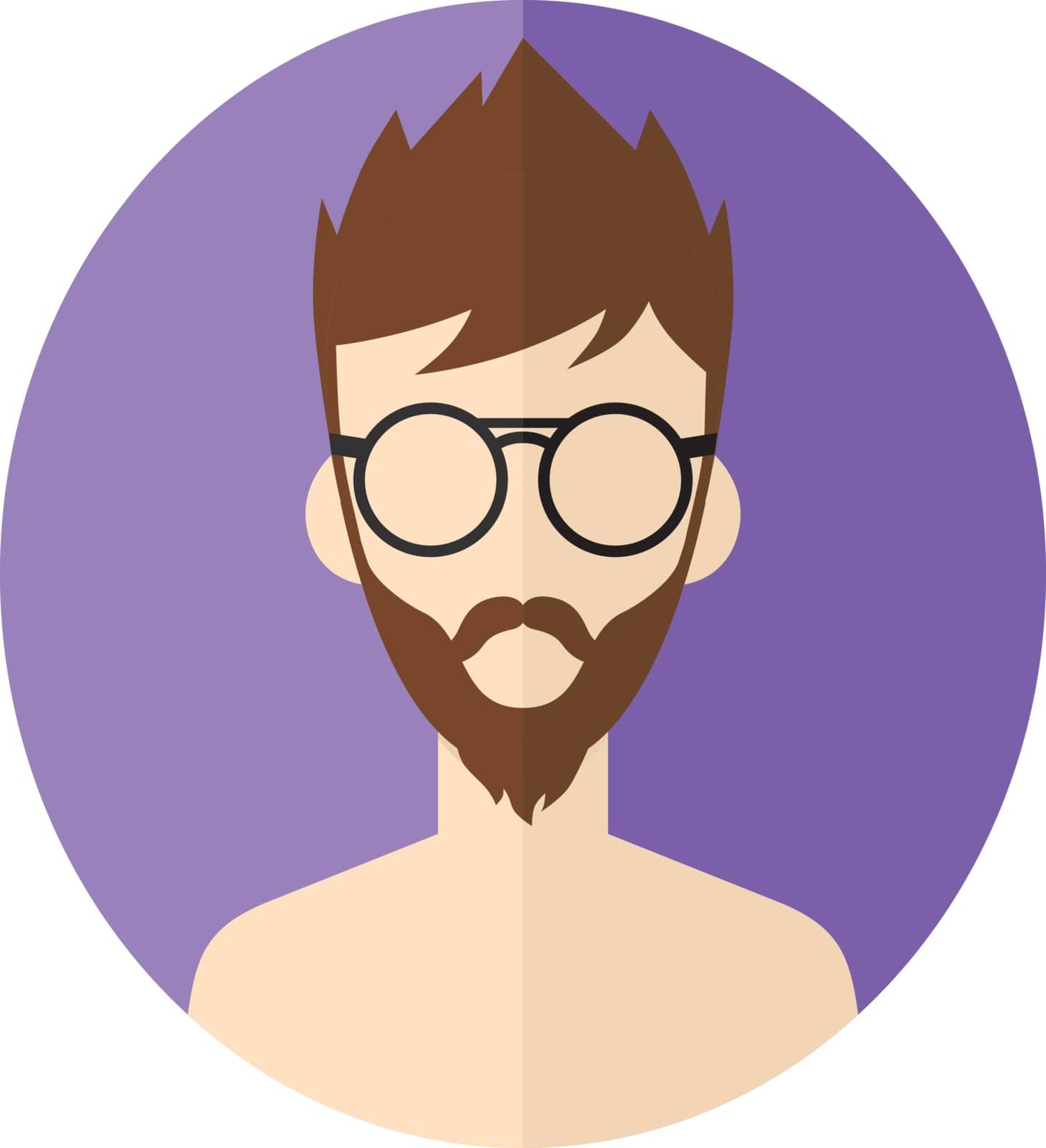 man hipster avatar user picture cartoon character by vector1st