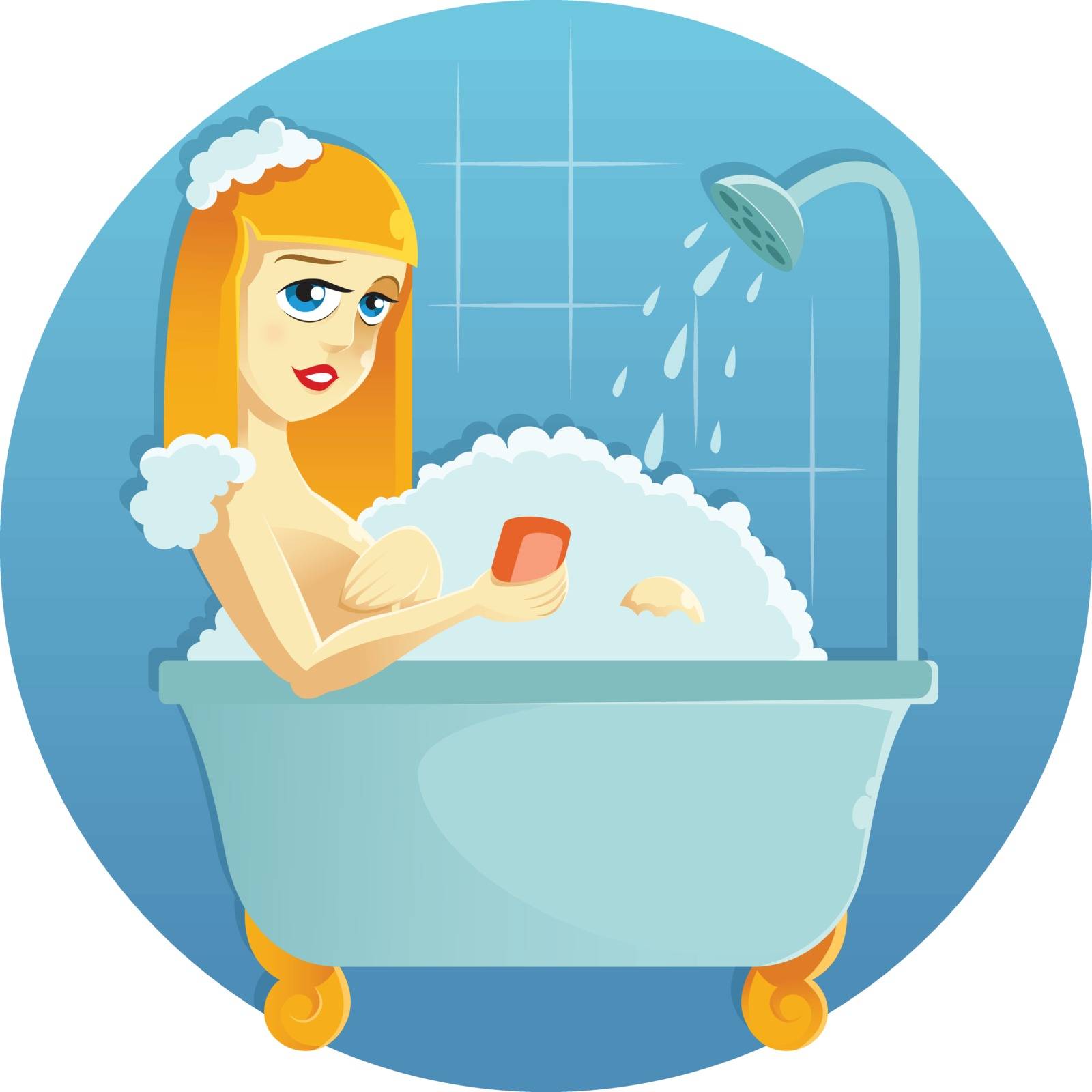 Vector image of a Beauty in the shower
